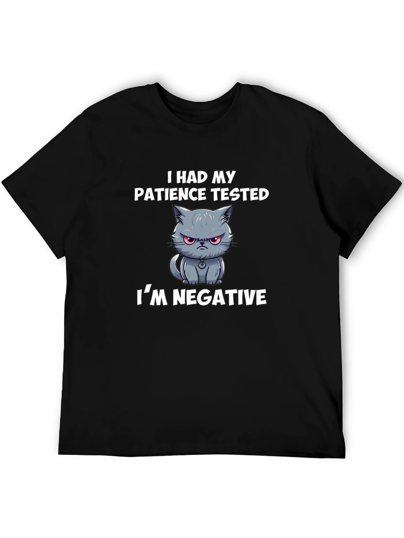 Funny Cat Patience Tested Mens T-Shirt