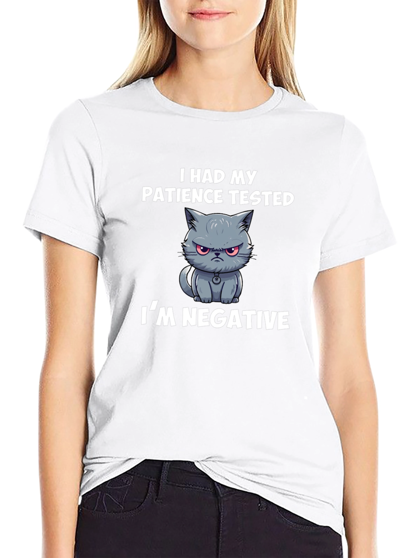 Funny Cat Patience Tested Mens T-Shirt