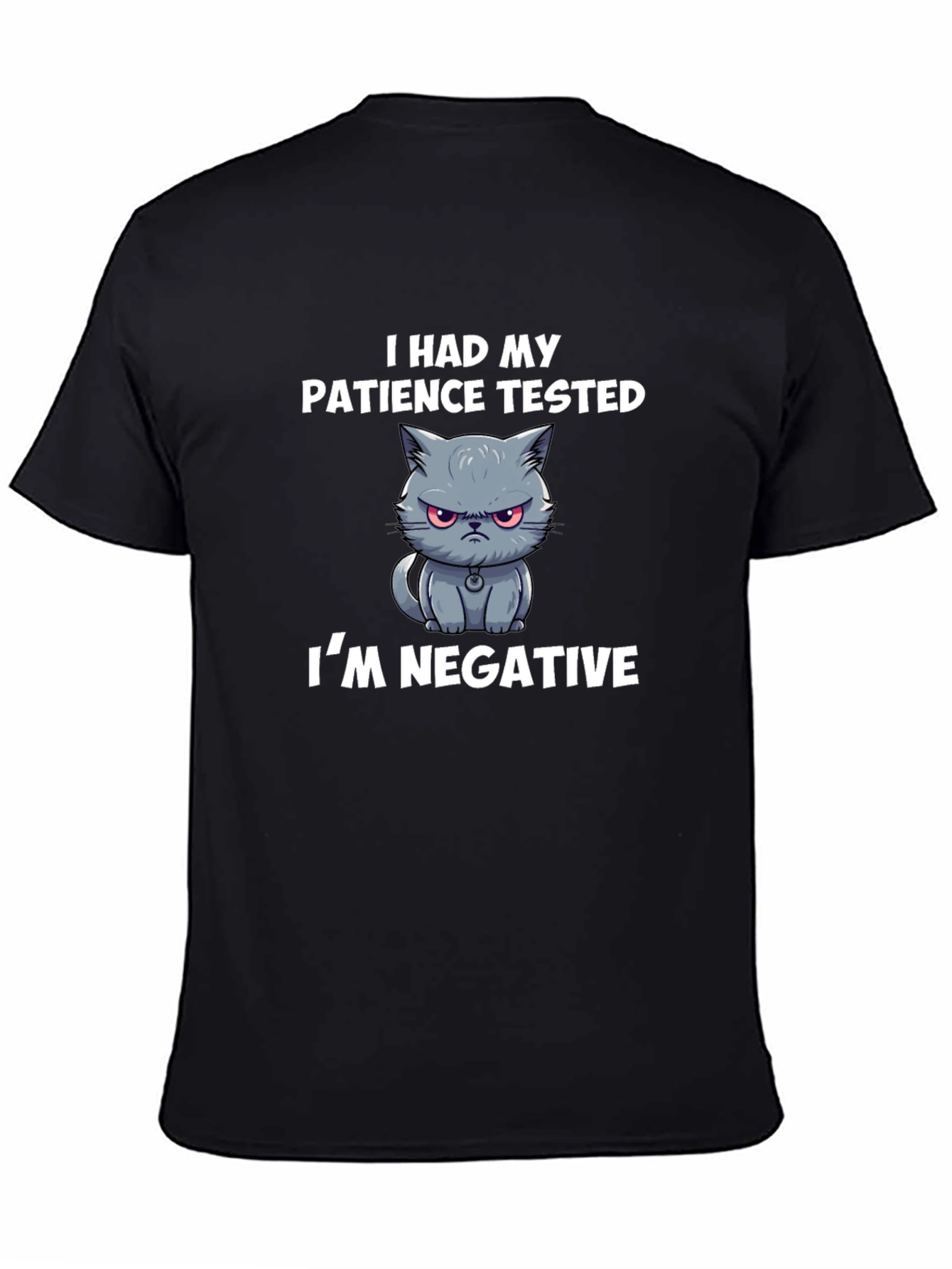 Funny Cat Patience Tested Mens T-Shirt