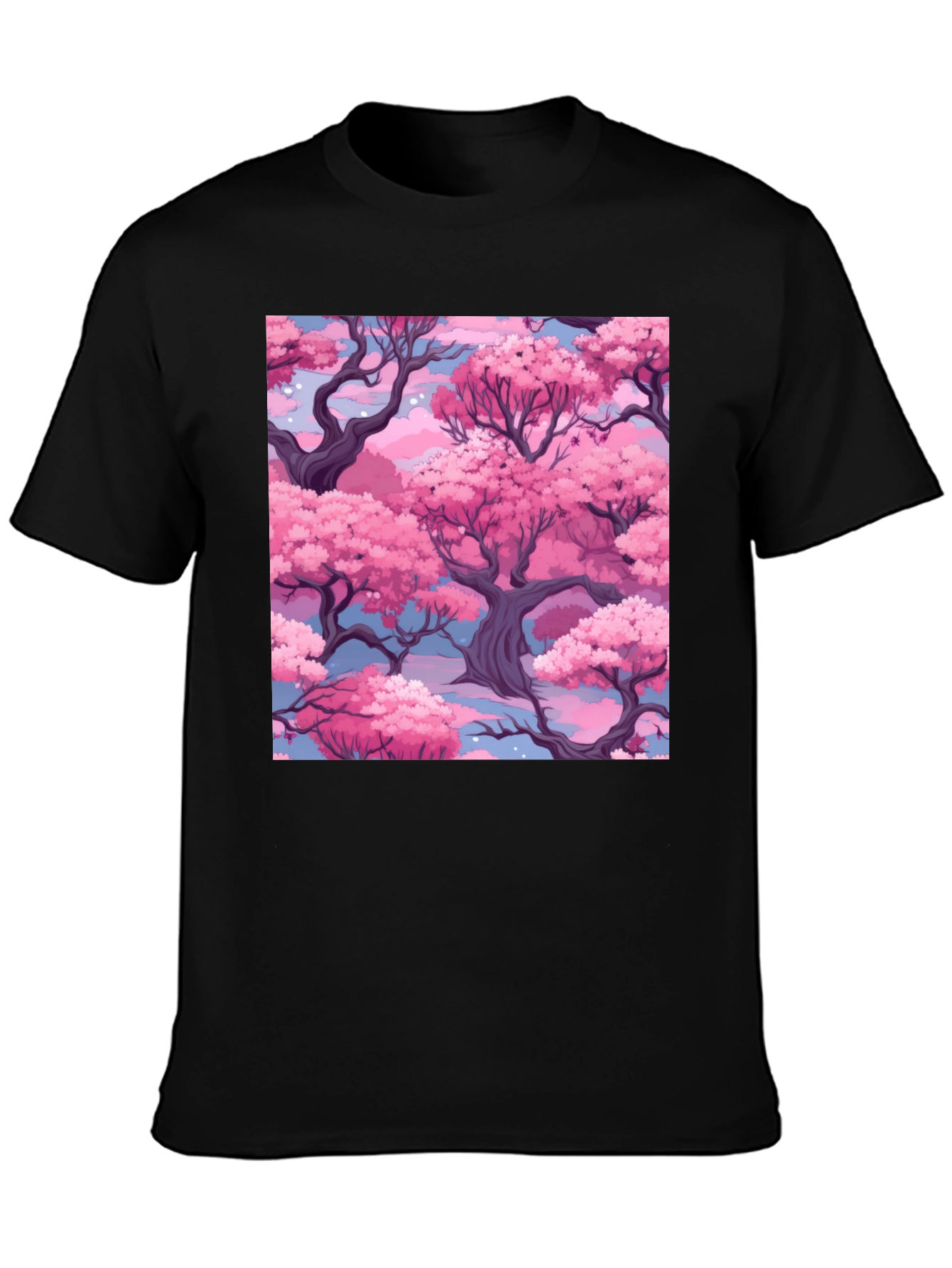 Sakura Blossom T-Shirt - Black Cotton Blend