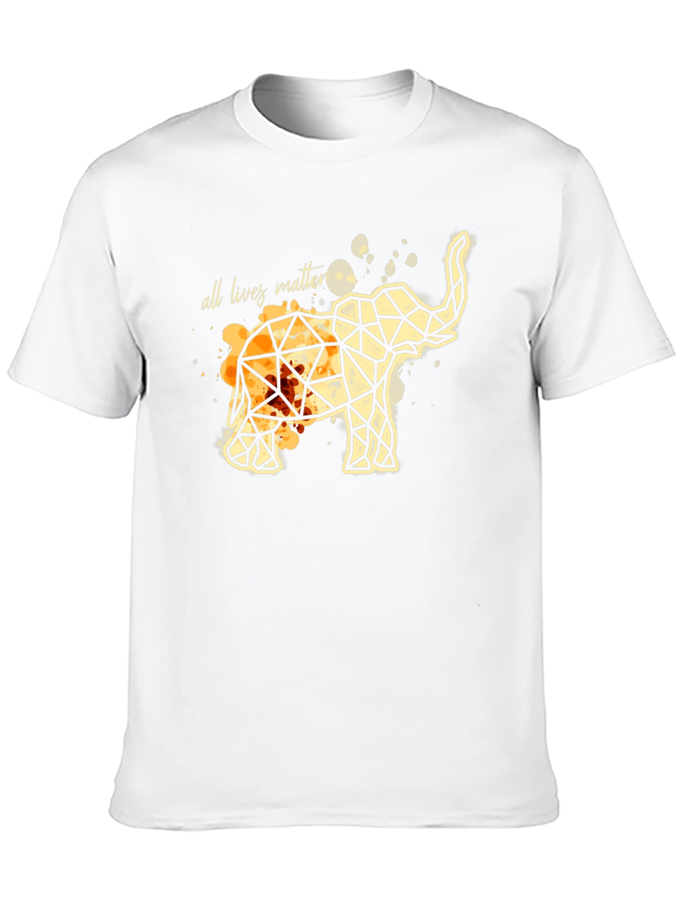 Geometric Elephant All Lives Matter Black T-Shirt