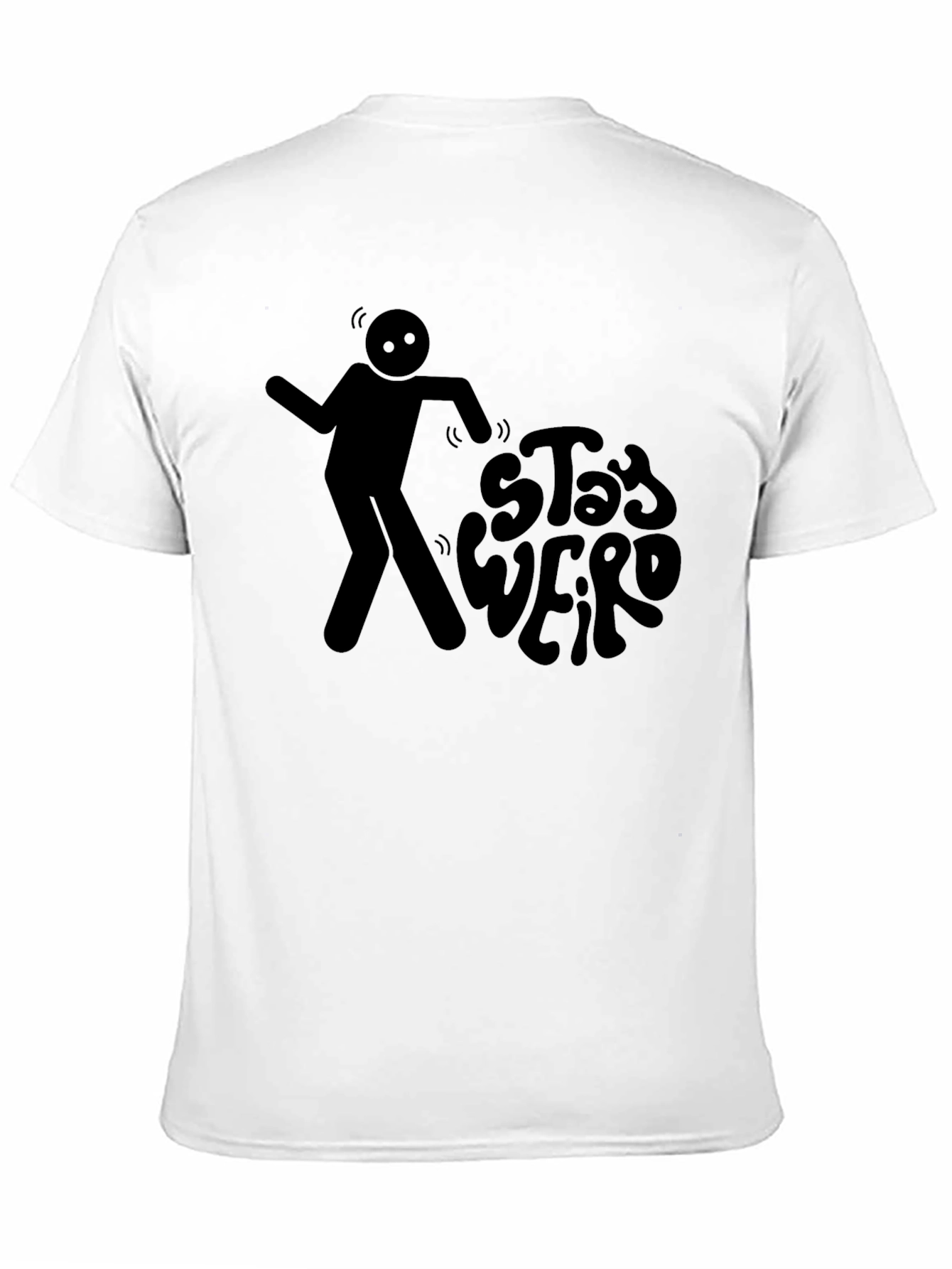 Stay Weird Graphic Tee - Black Cotton Casual T-Shirt