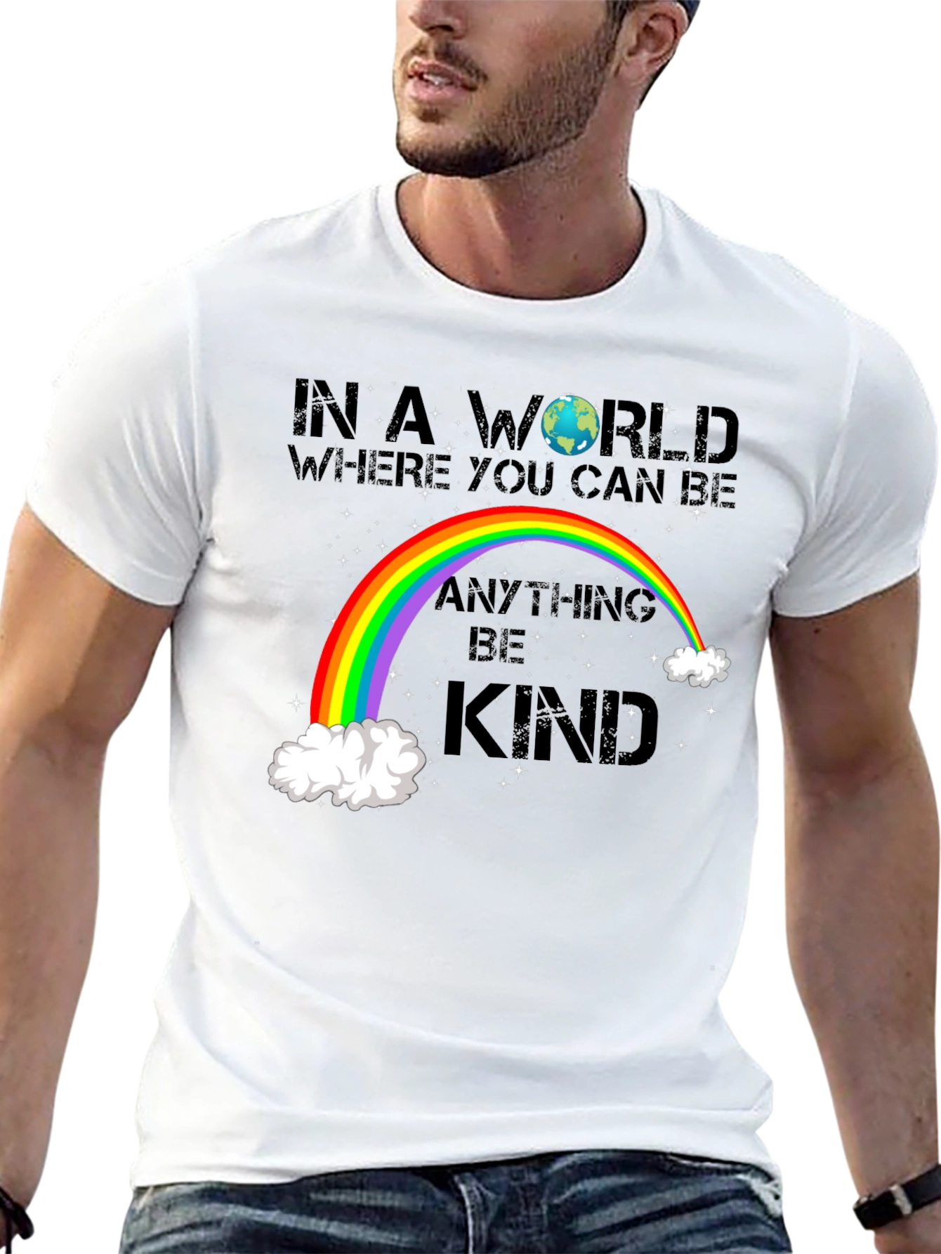 Be Kind Rainbow Graphic T-Shirt