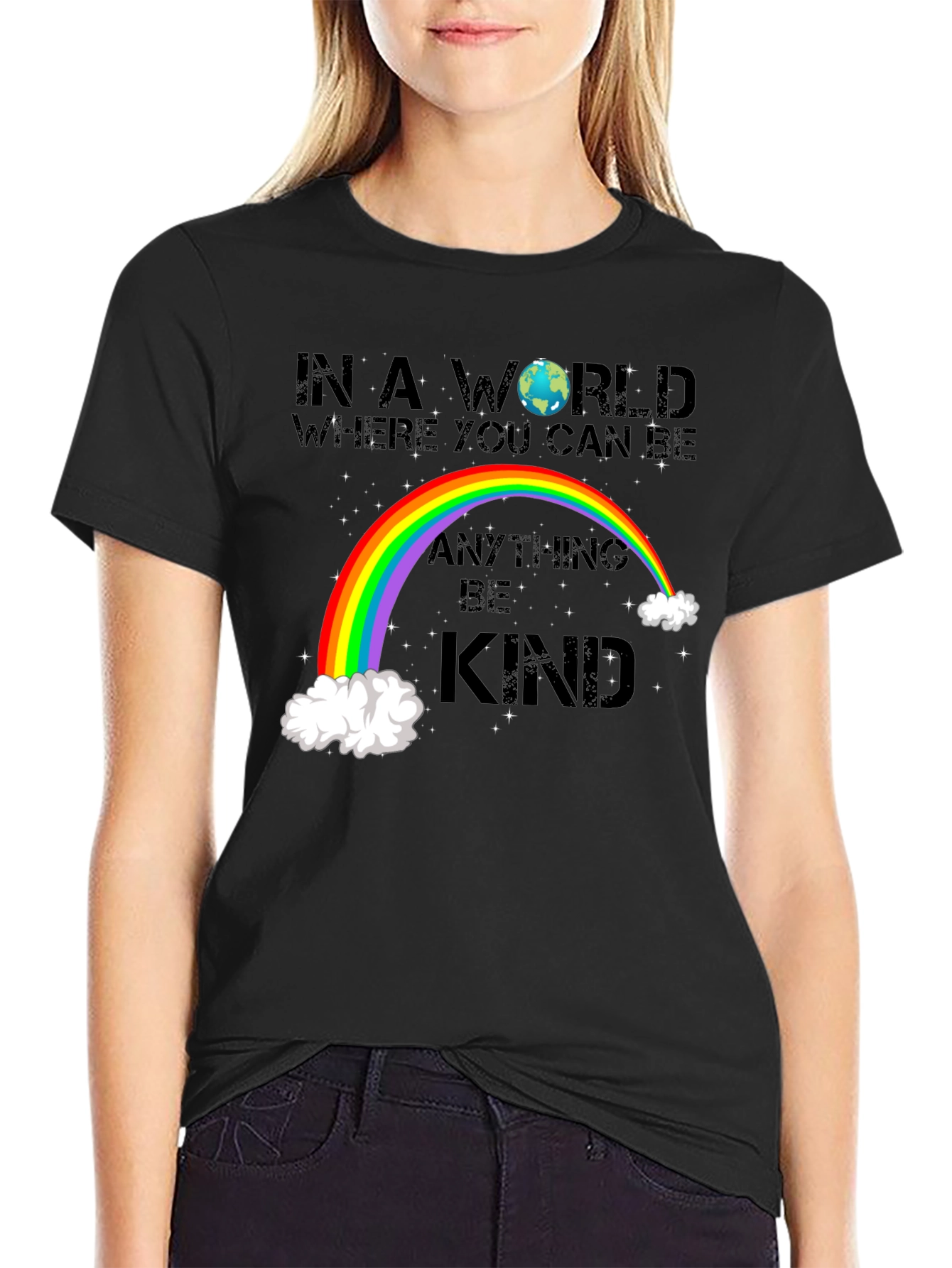 Be Kind Rainbow Graphic T-Shirt