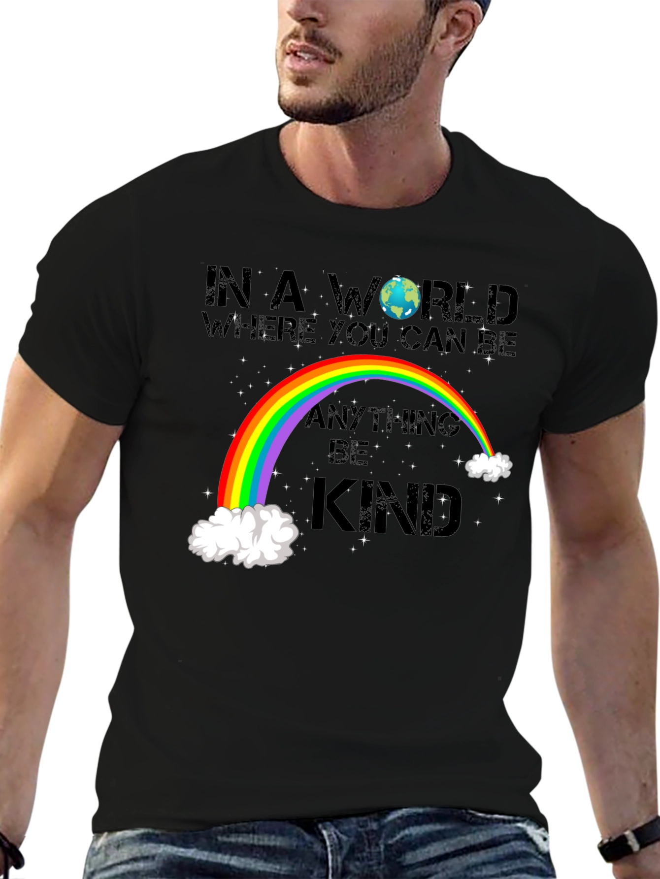 Be Kind Rainbow Graphic T-Shirt
