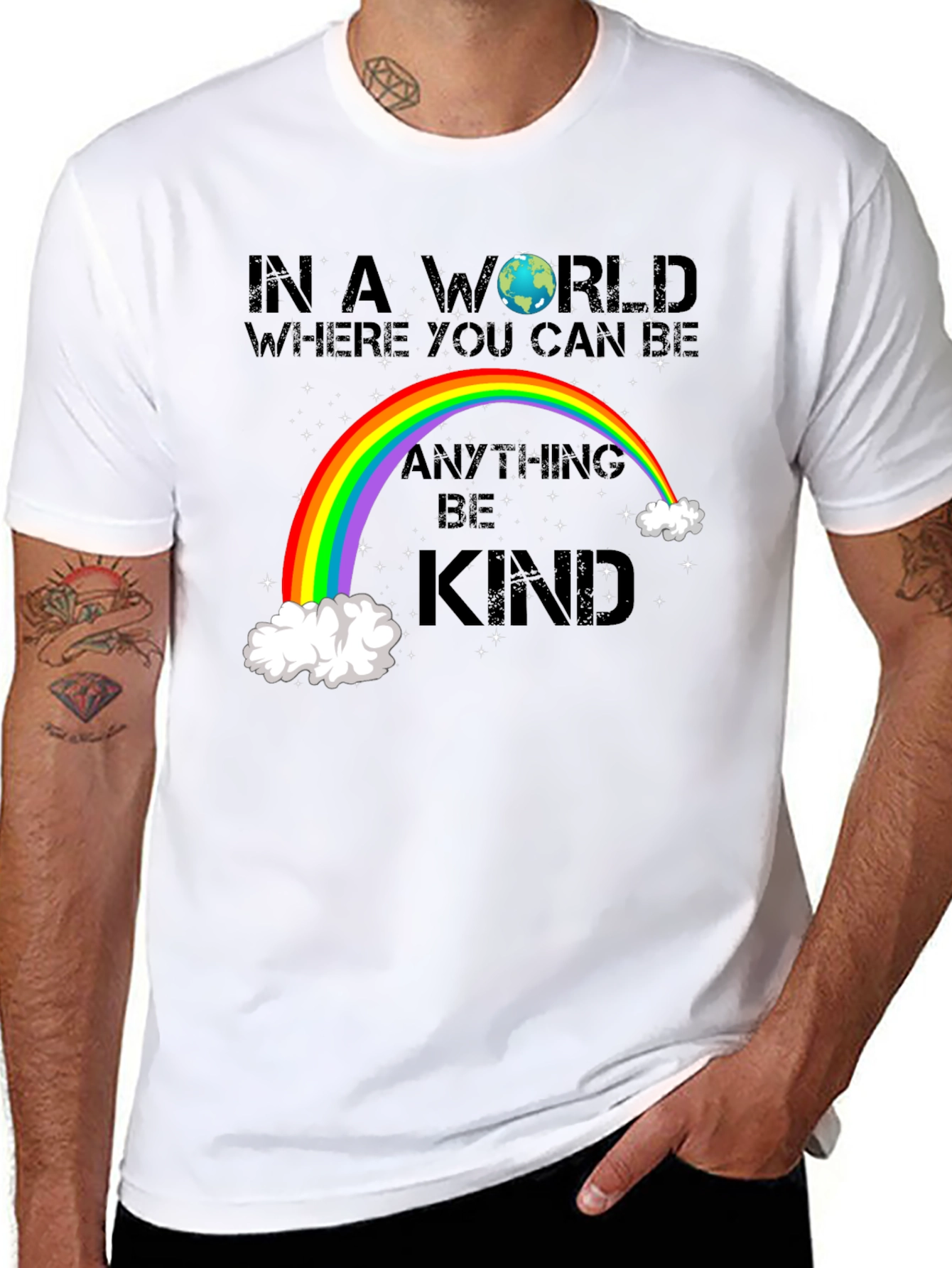 Be Kind Rainbow Graphic T-Shirt