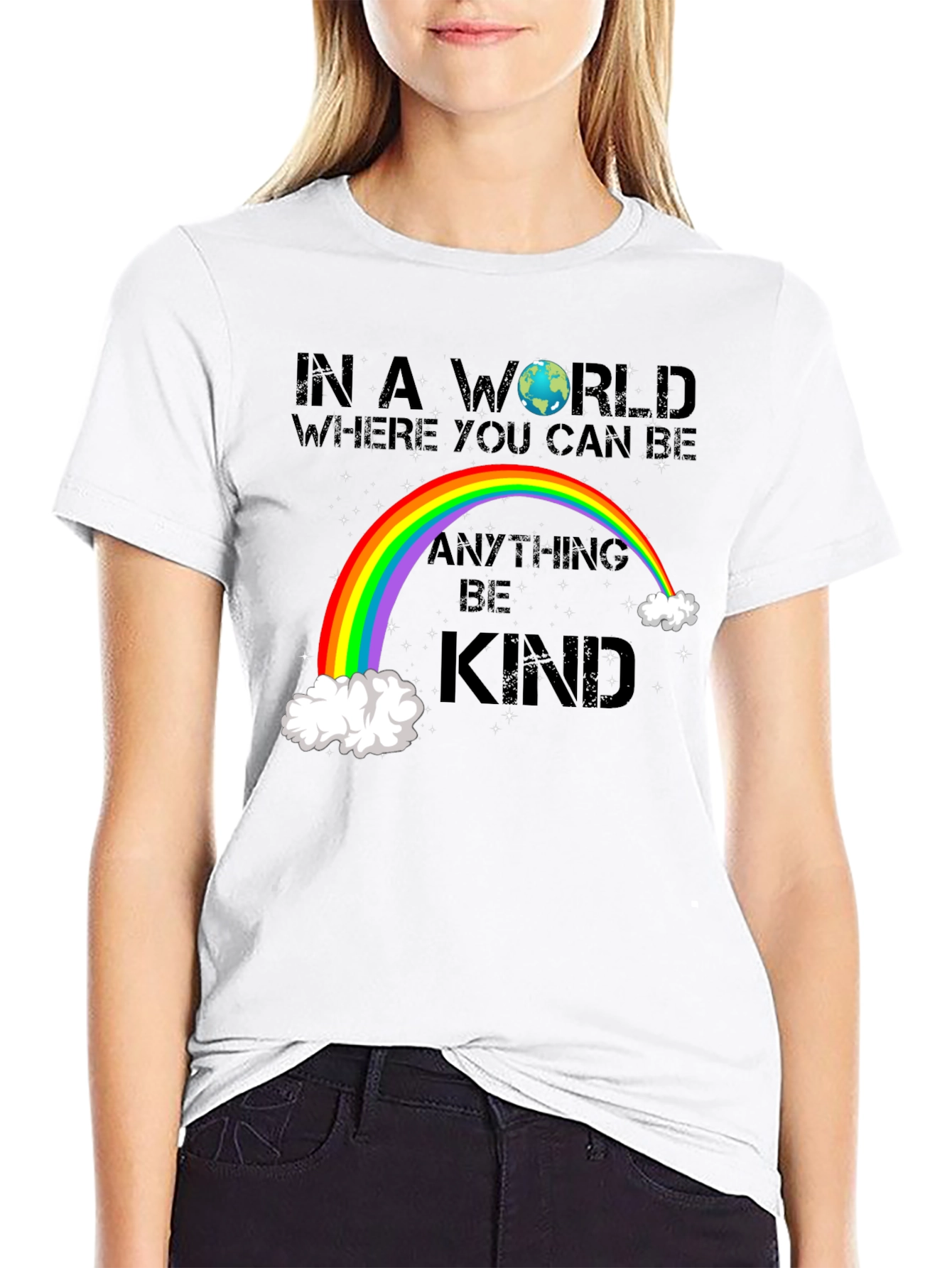 Be Kind Rainbow Graphic T-Shirt