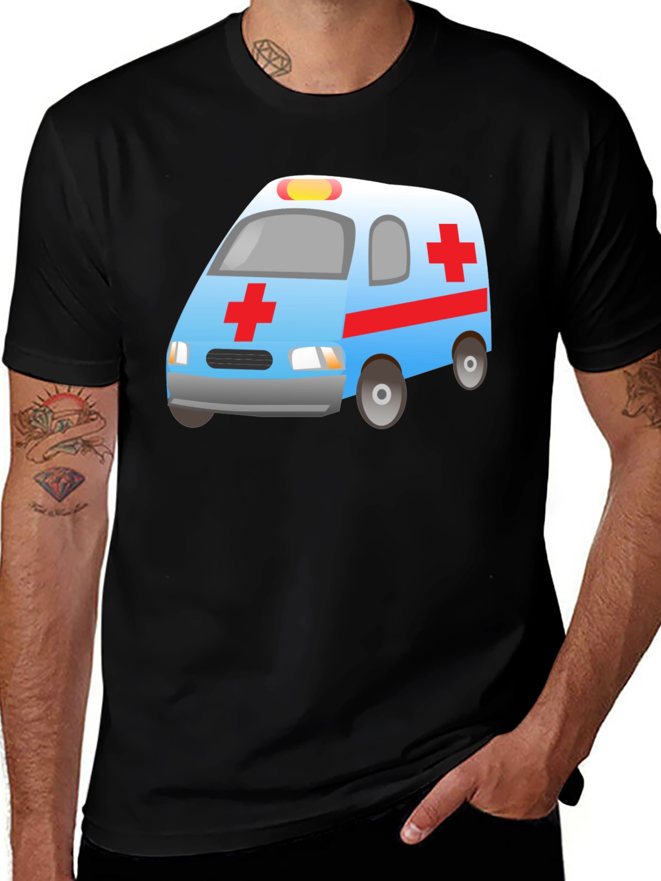 Ambulance Graphic Tee - Black Unisex Shirt