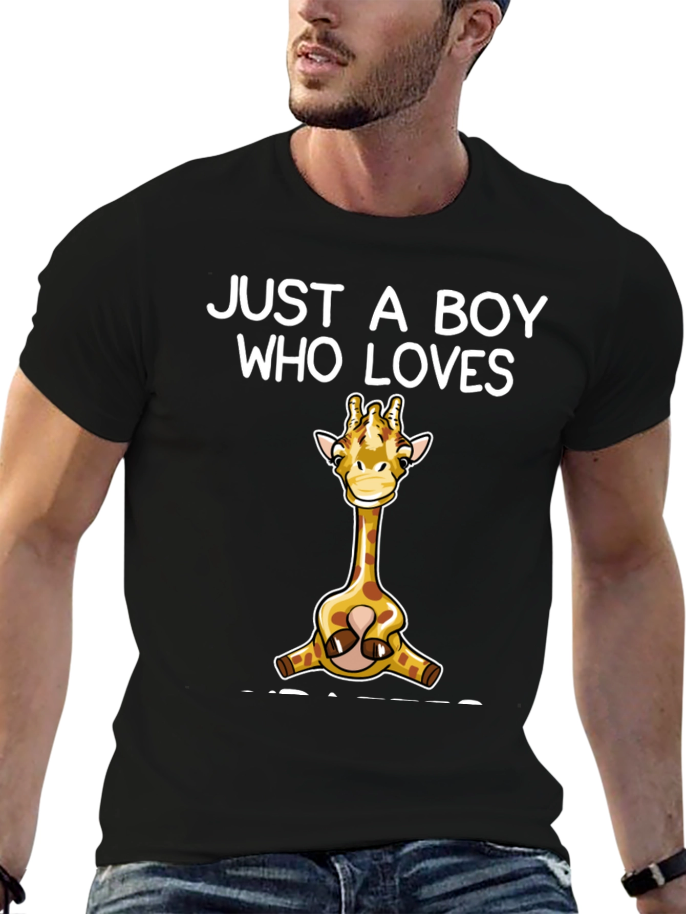 Boy Who Loves Giraffes T-Shirt Cute Giraffe Graphic Tee