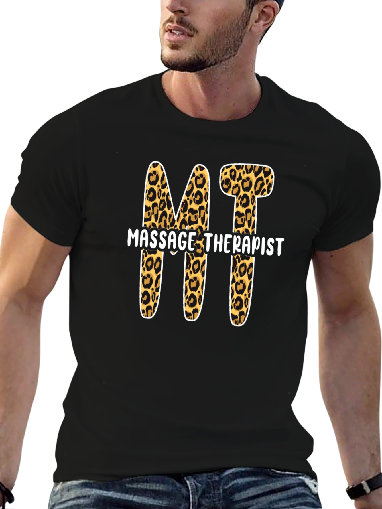 Massage Therapist Leopard Print MT T-Shirt