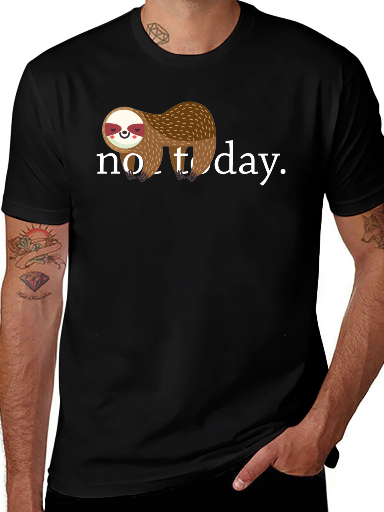 No Today Sloth Graphic Tee - Relaxed Fit