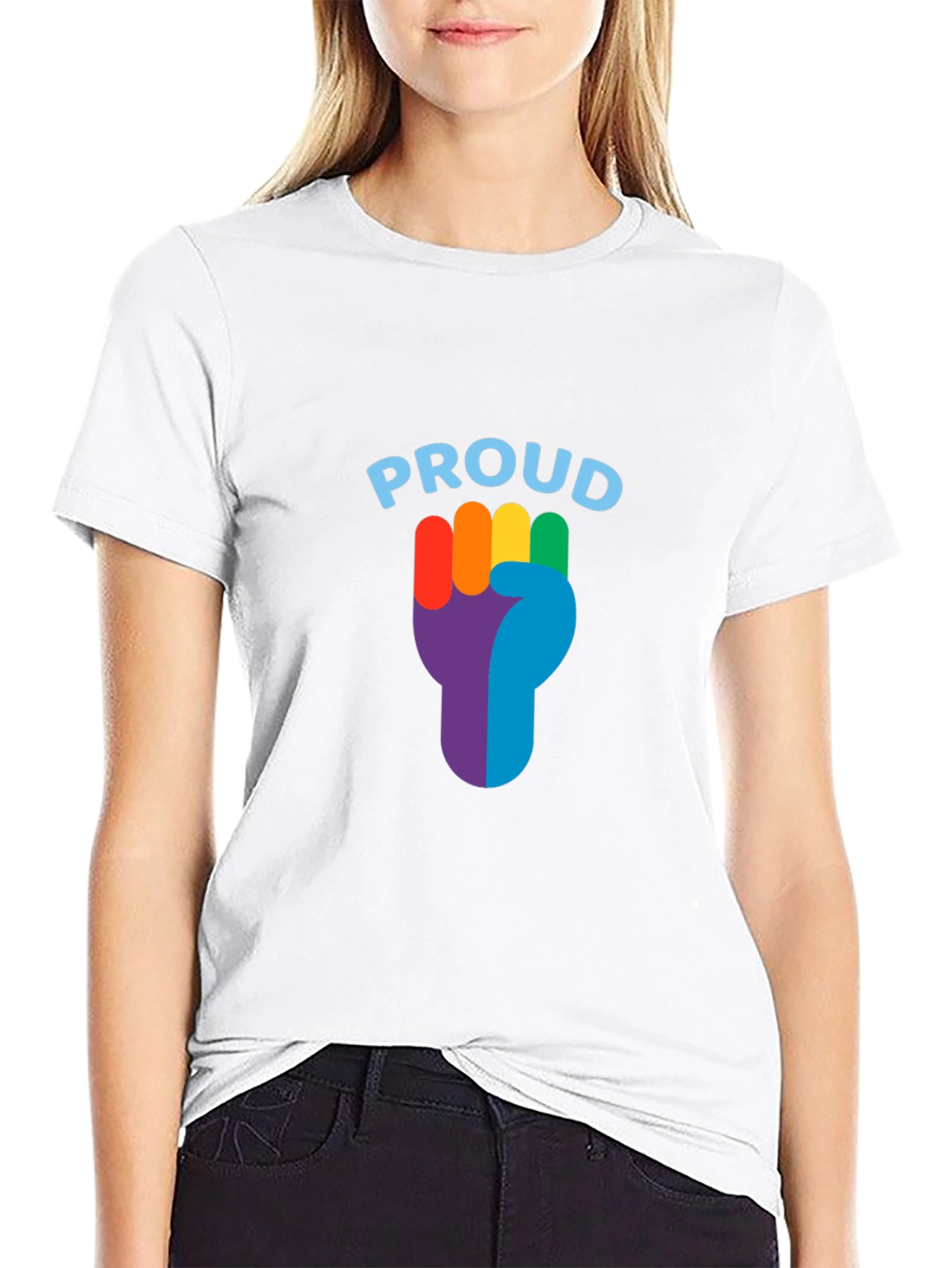Proud LGBTQ+ Rainbow Fist Graphic Tee