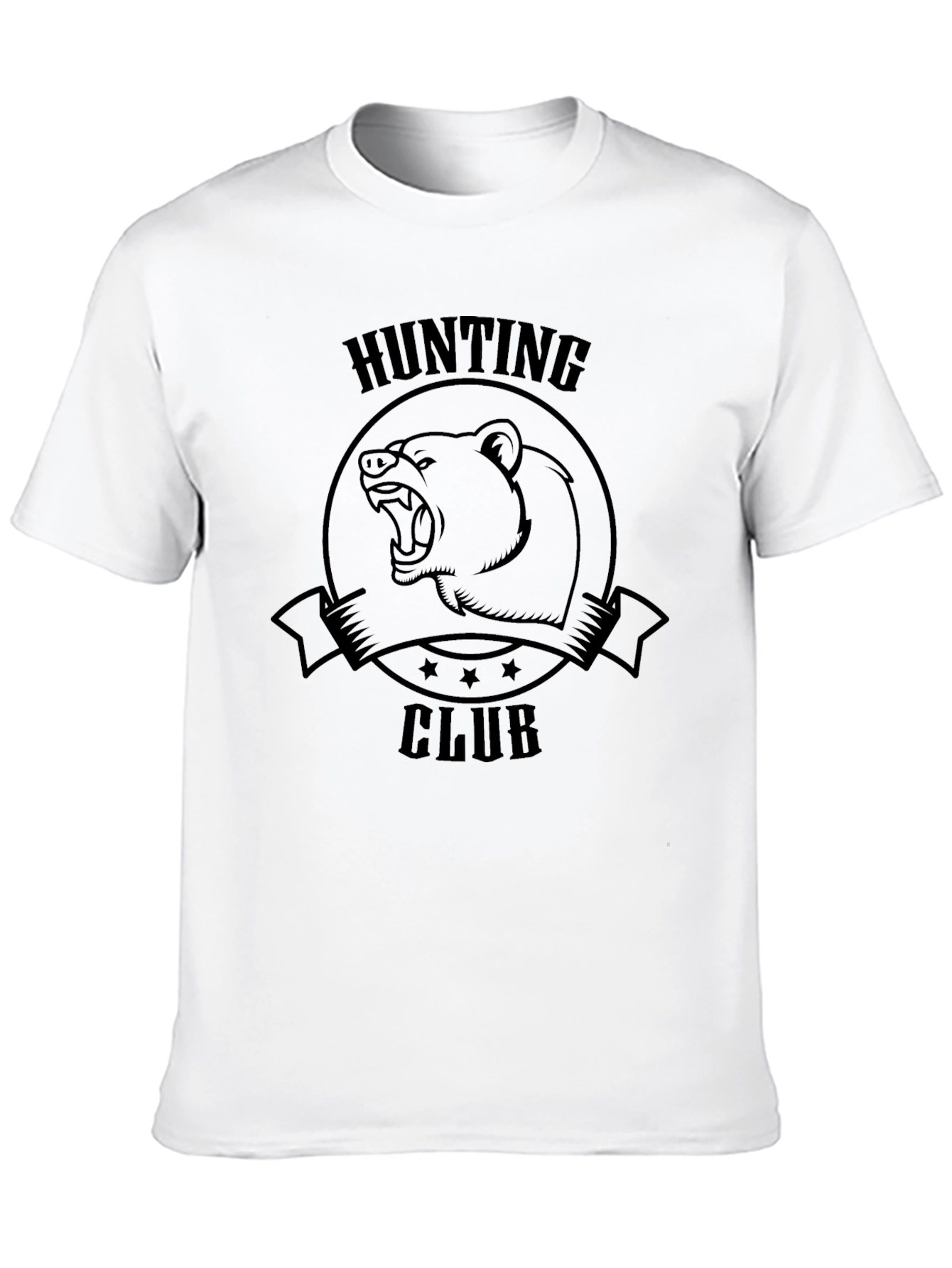 Hunting Club Bear Graphic Tee - Black