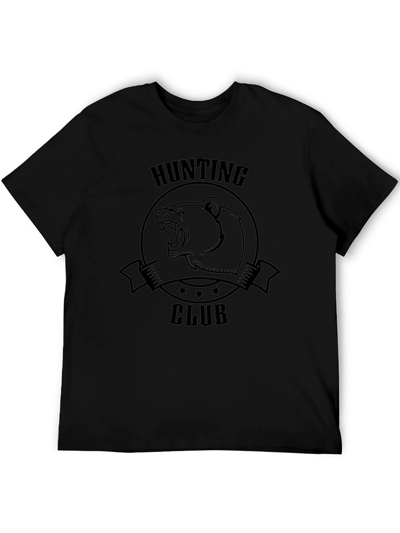 Hunting Club Bear Graphic Tee - Black