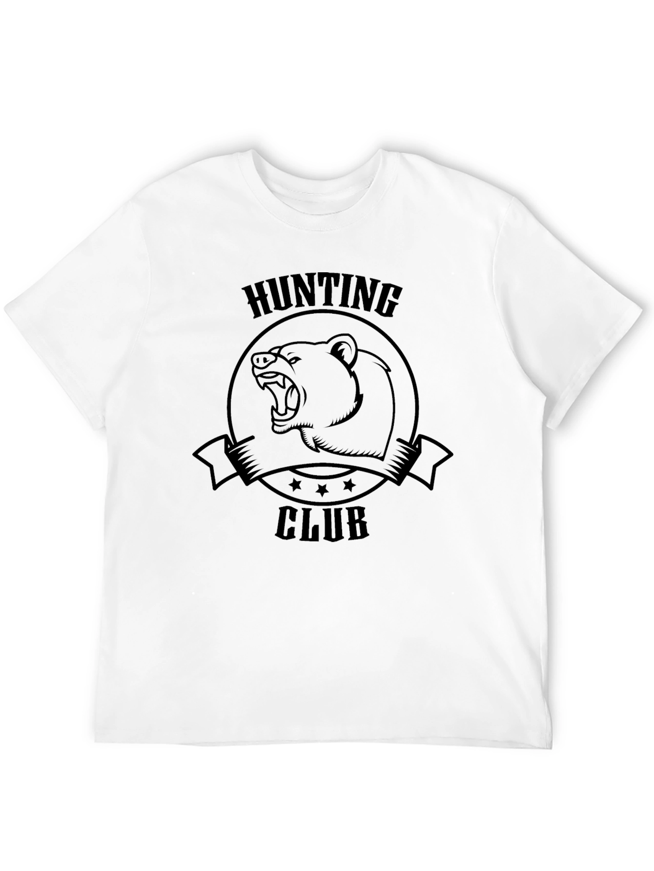 Hunting Club Bear Graphic Tee - Black