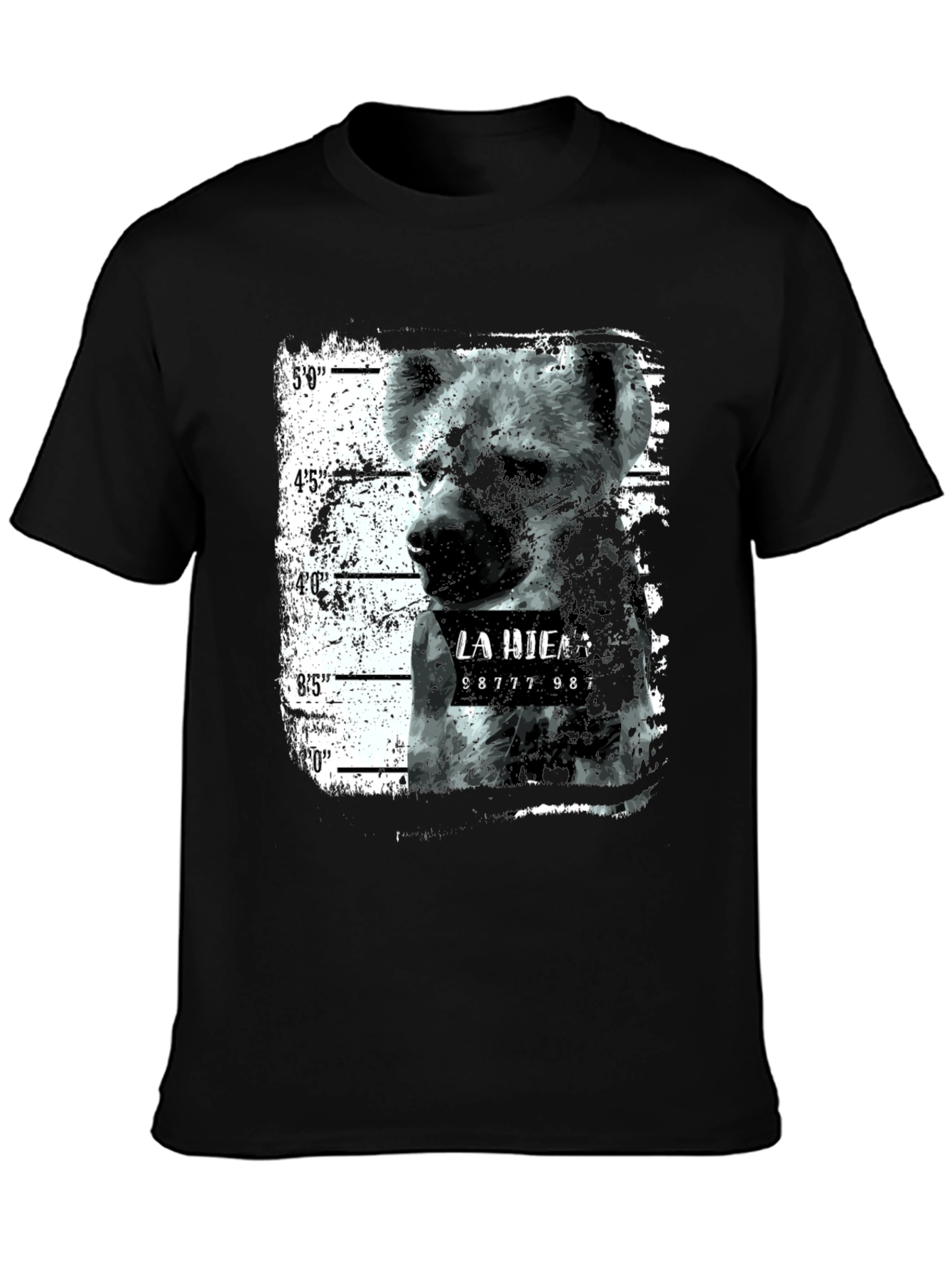 Hyena Mugshot Graphic Tee - Black Unisex T-Shirt