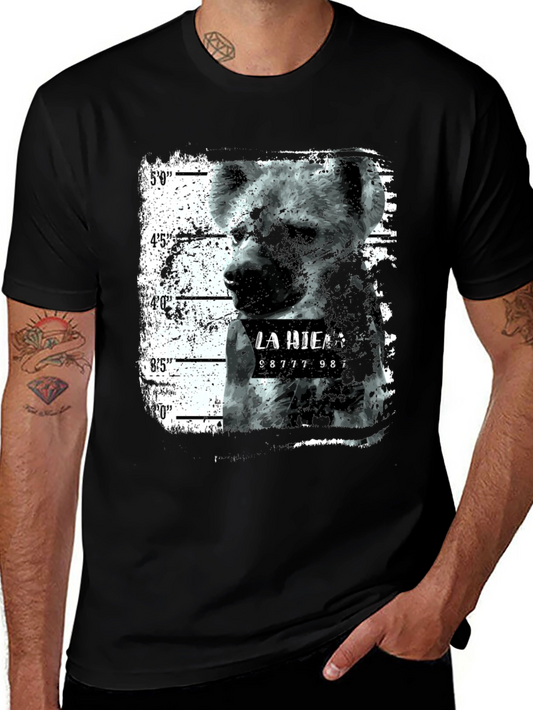 Hyena Mugshot Graphic Tee - Black Unisex T-Shirt