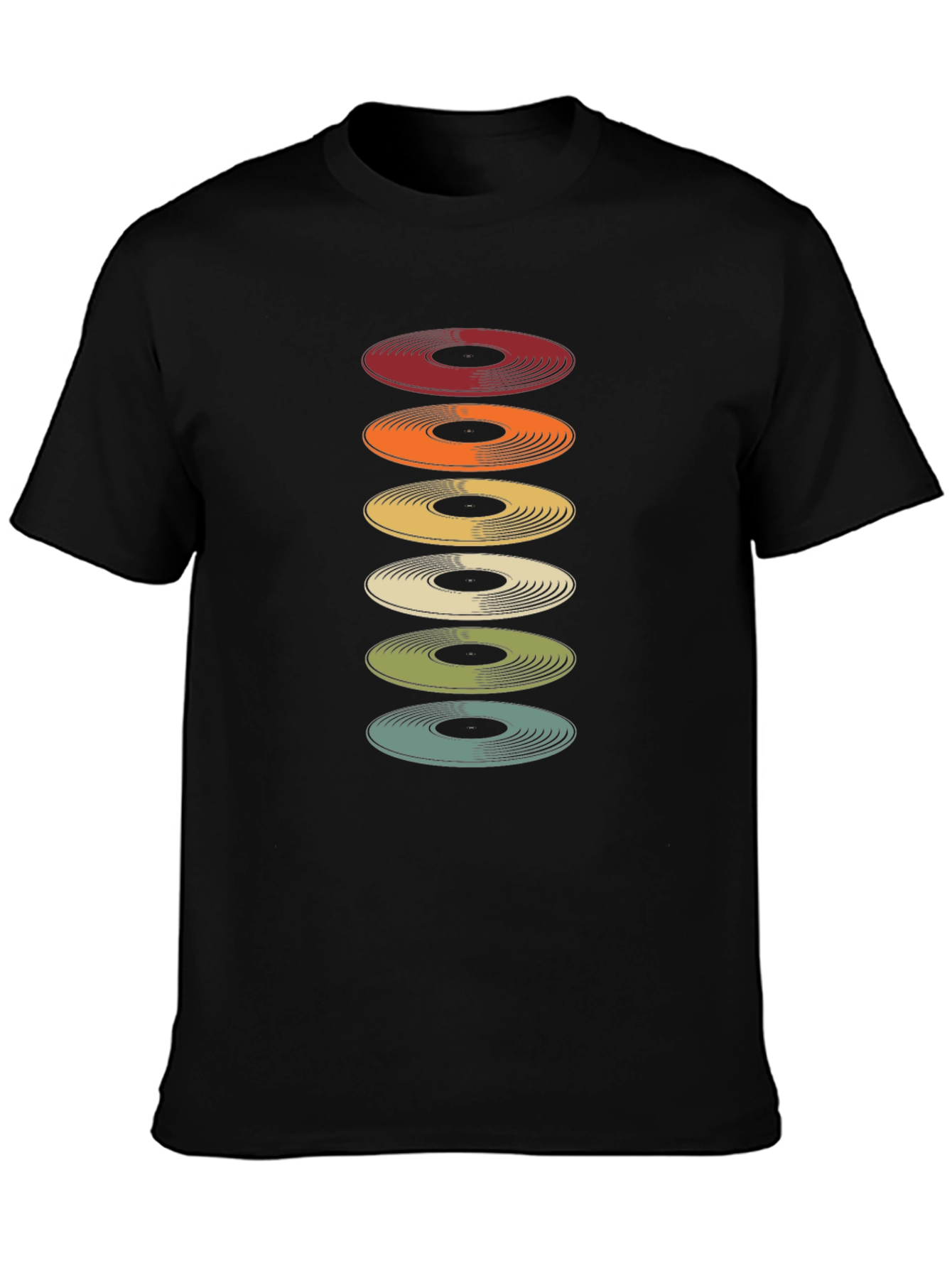 Retro Stacked Vinyl Record Graphic Tee