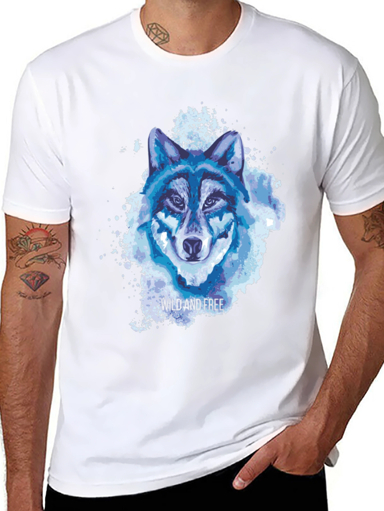 Wild and Free Wolf Graphic Tee - Black