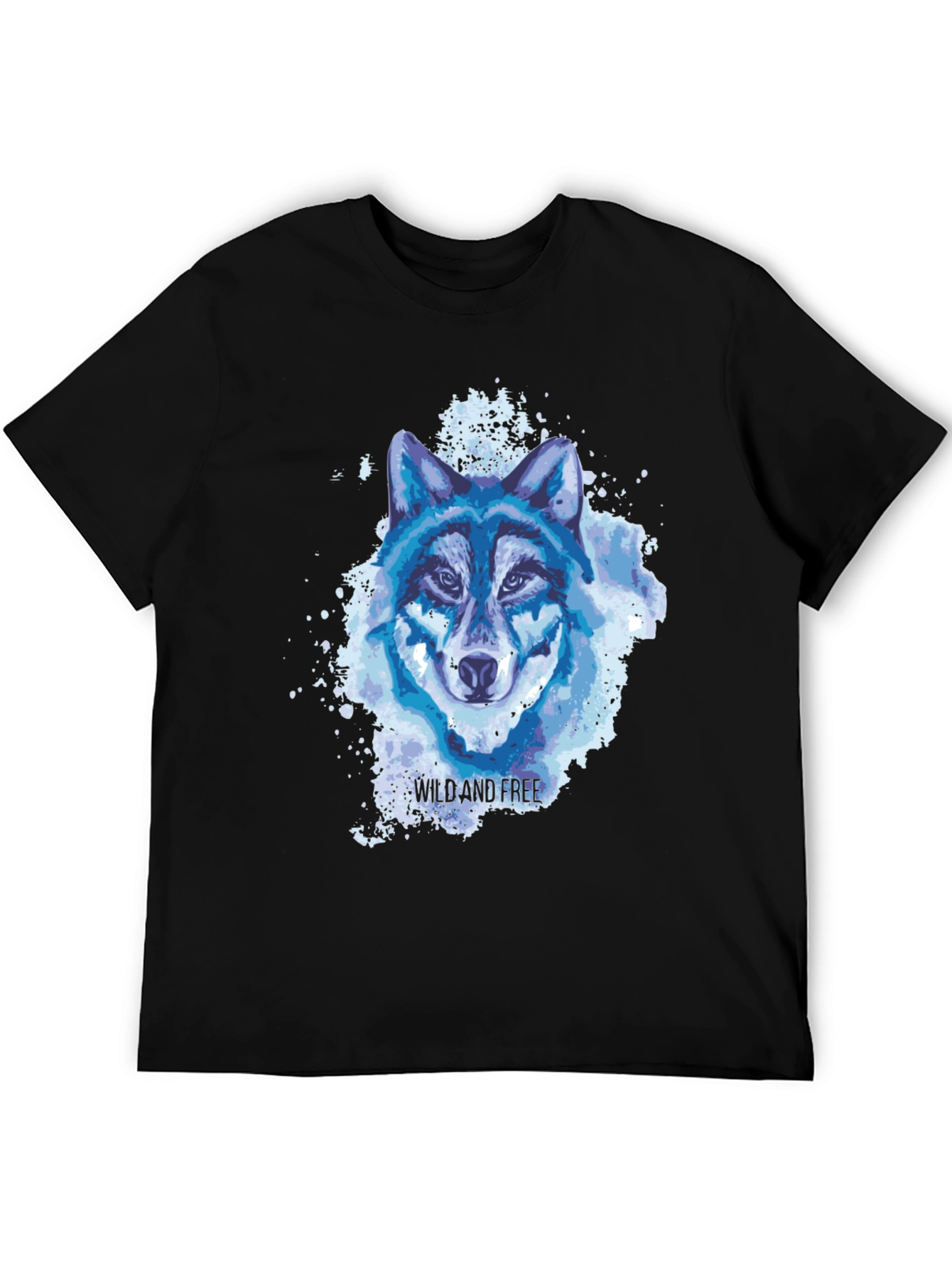 Wild and Free Wolf Graphic Tee - Black