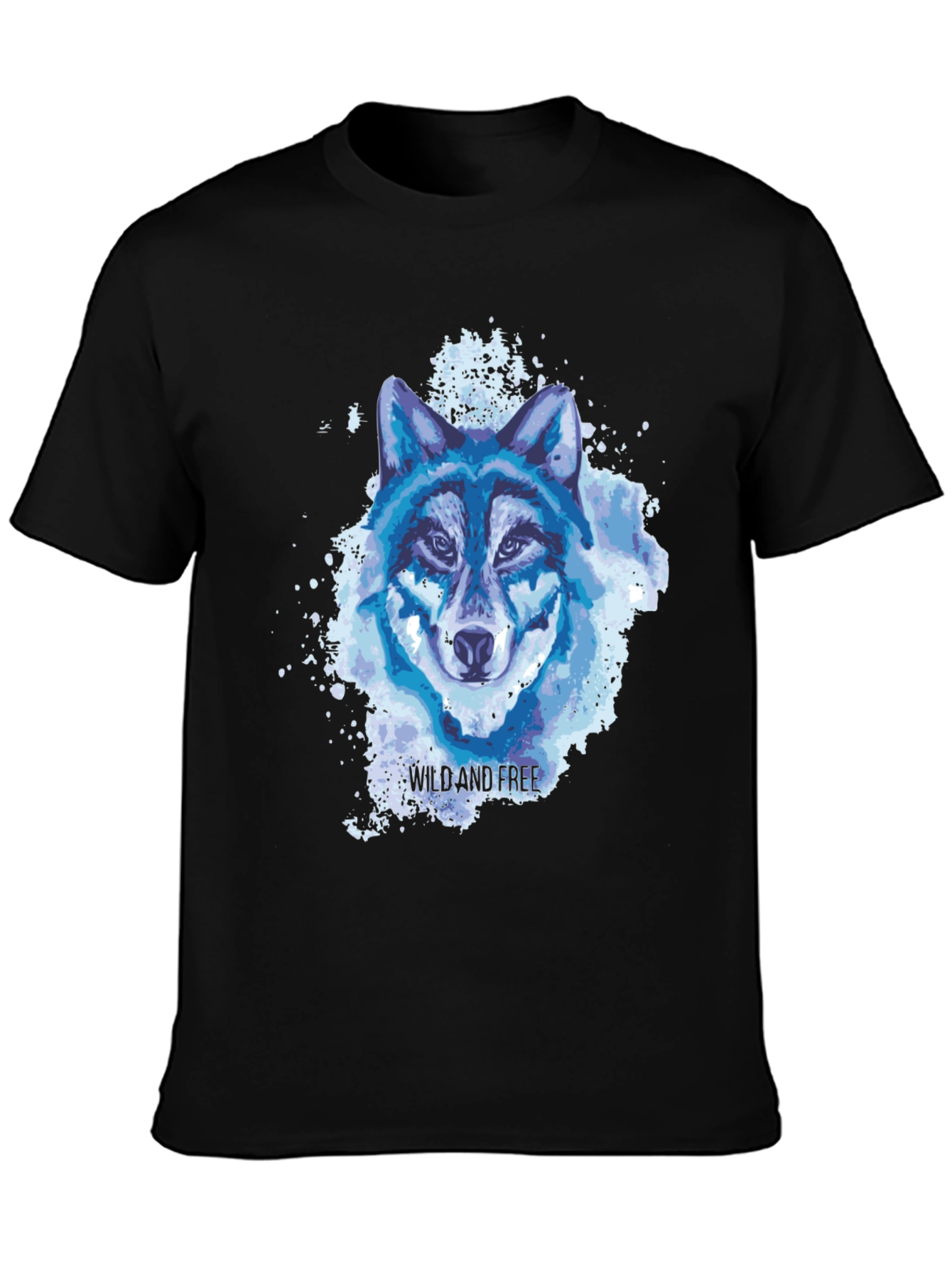Wild and Free Wolf Graphic Tee - Black