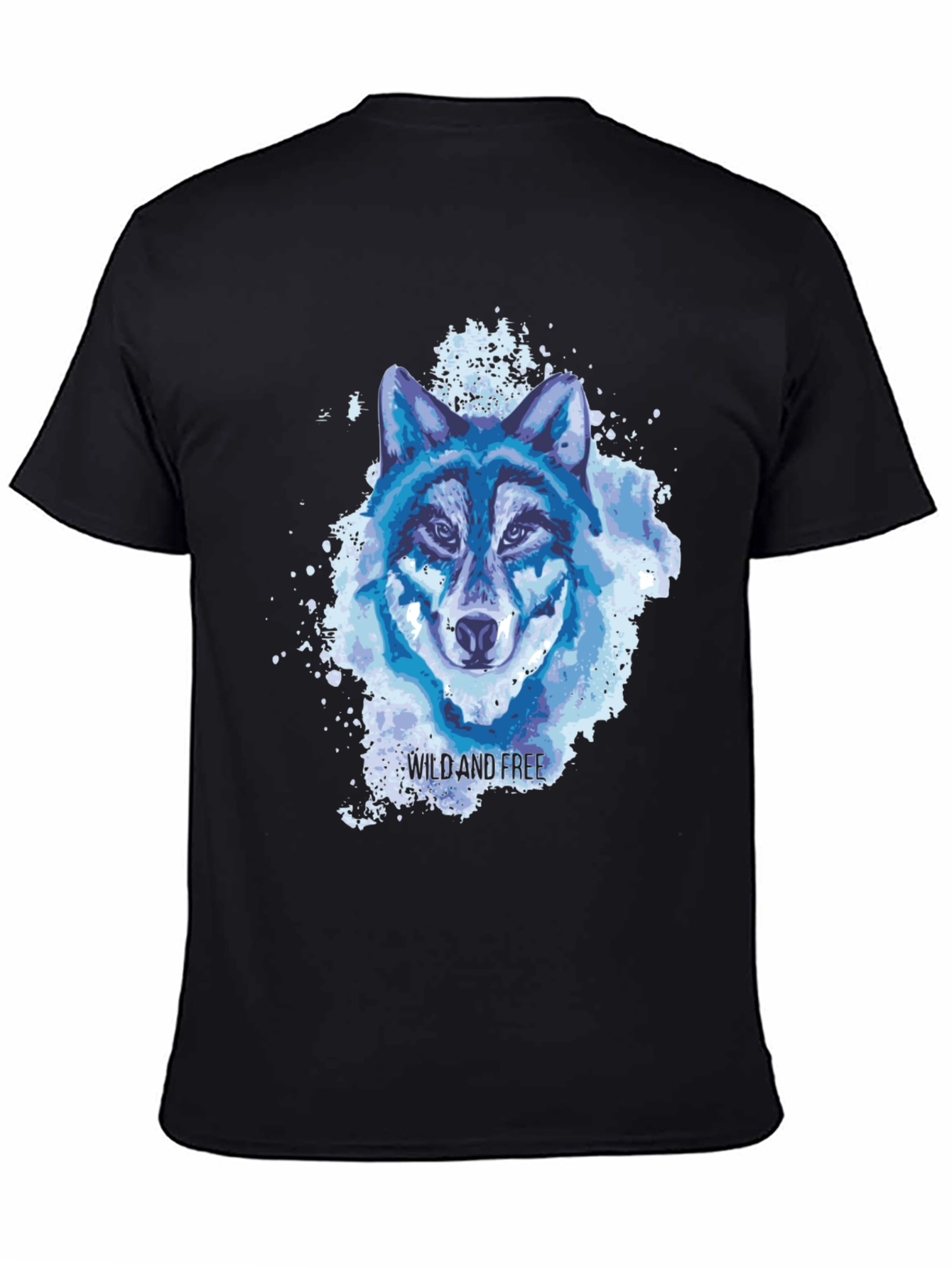 Wild and Free Wolf Graphic Tee - Black