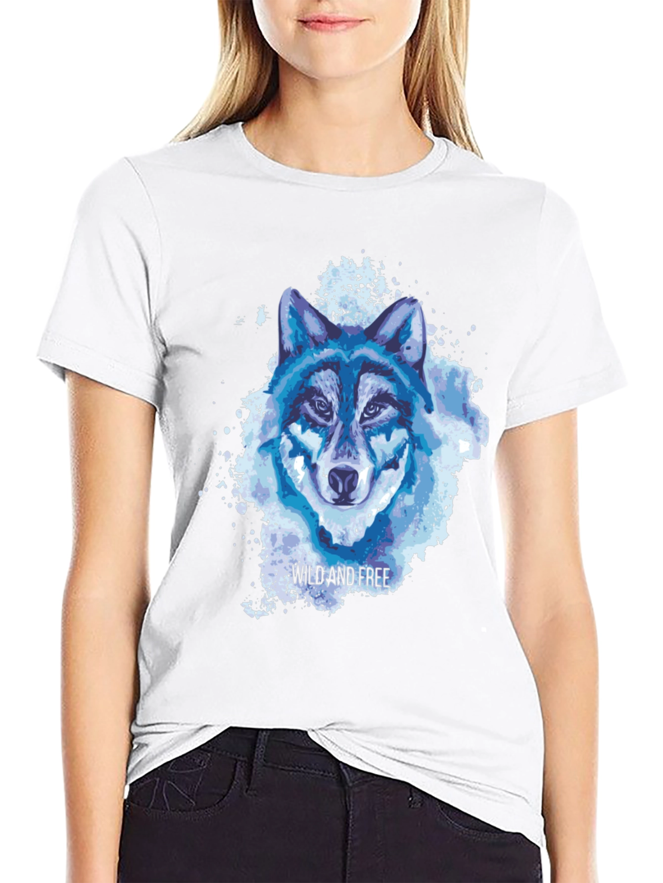 Wild and Free Wolf Graphic Tee - Black