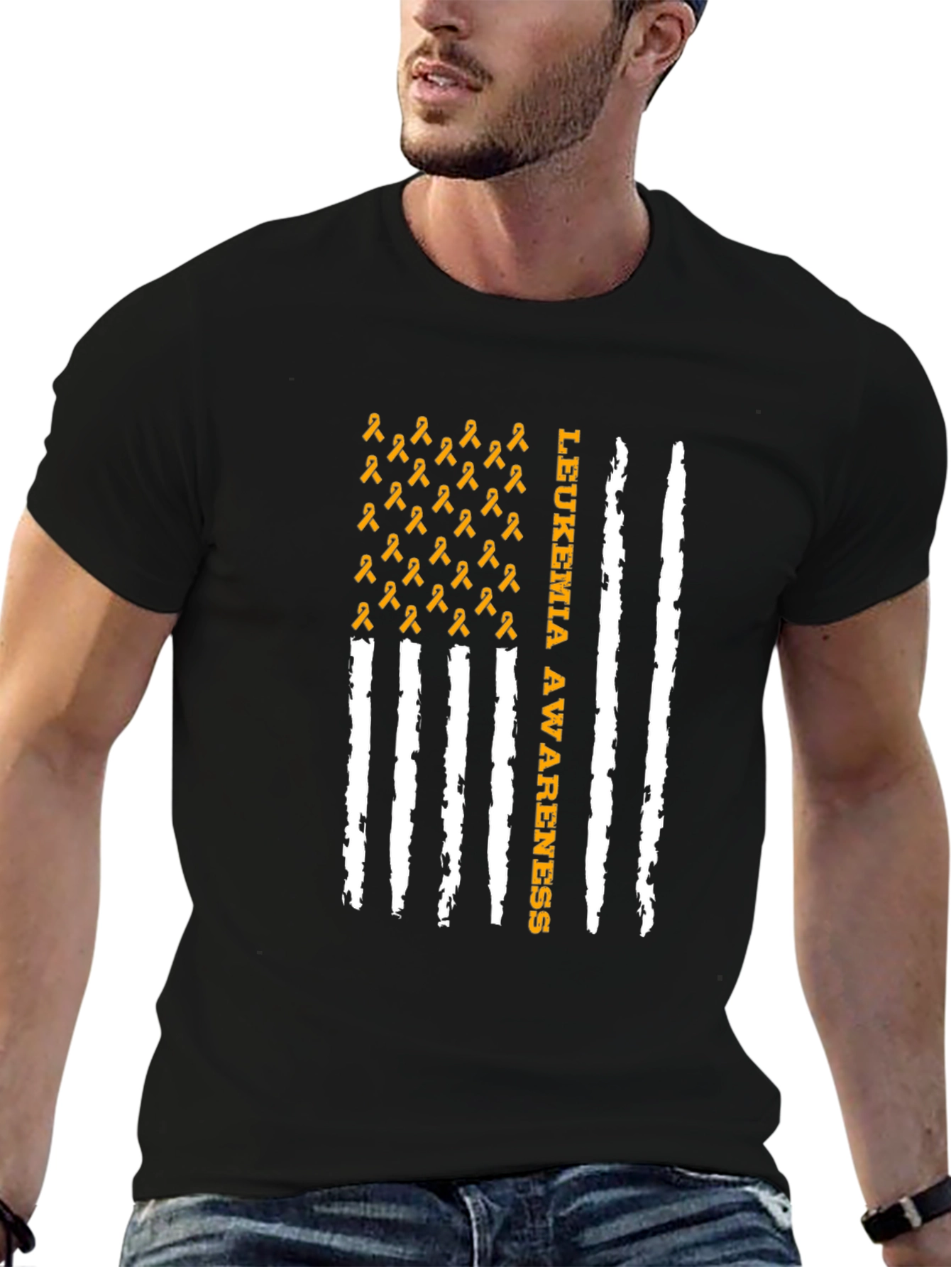 Leukemia Awareness Ribbon Flag T-Shirt