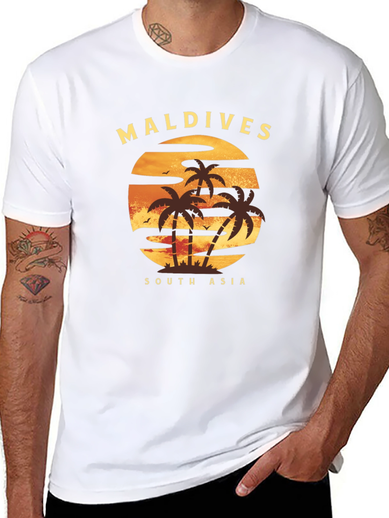 Maldives Sunset T-Shirt: Tropical Island Tee