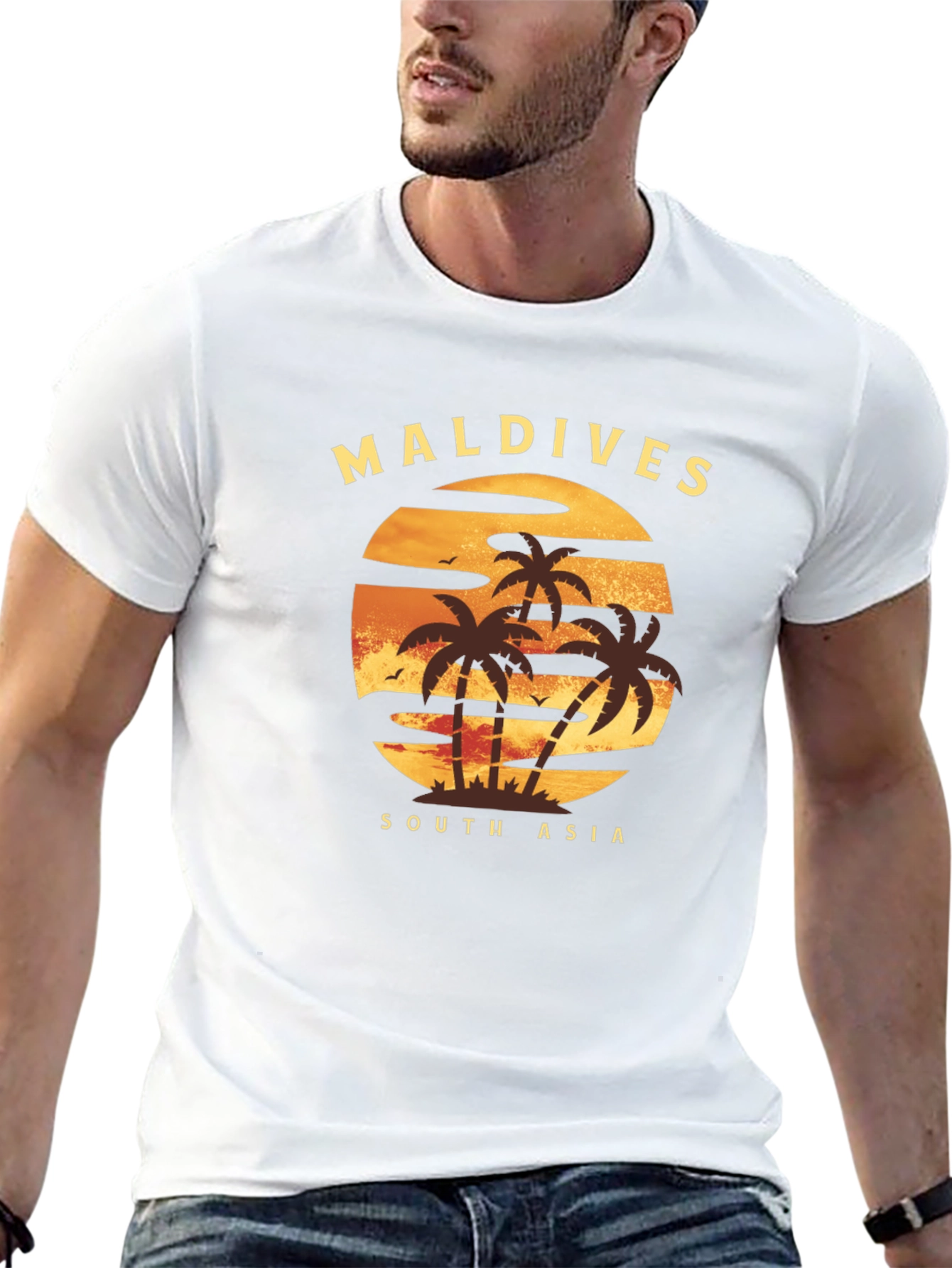 Maldives Sunset T-Shirt: Tropical Island Tee