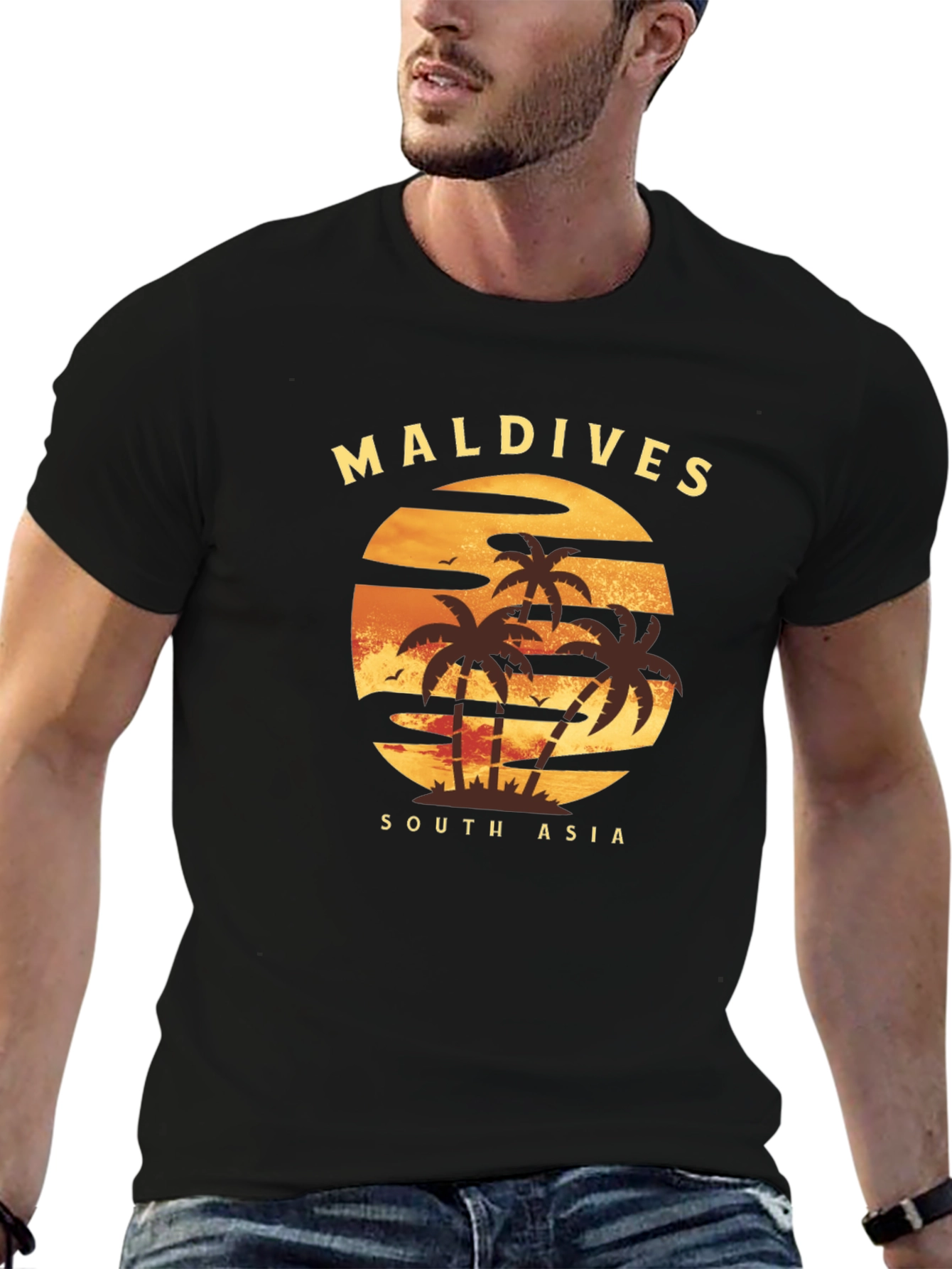 Maldives Sunset T-Shirt: Tropical Island Tee