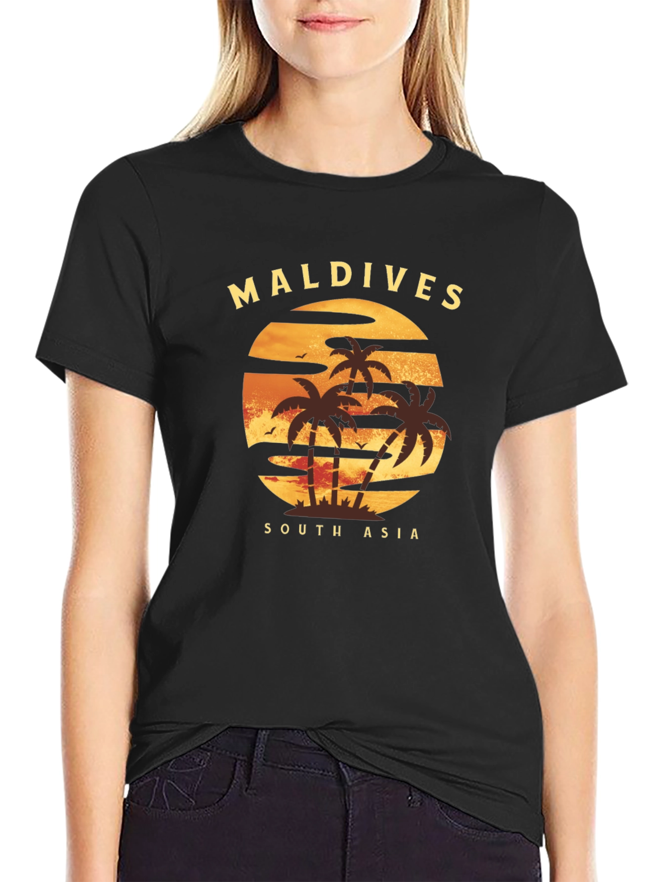 Maldives Sunset T-Shirt: Tropical Island Tee