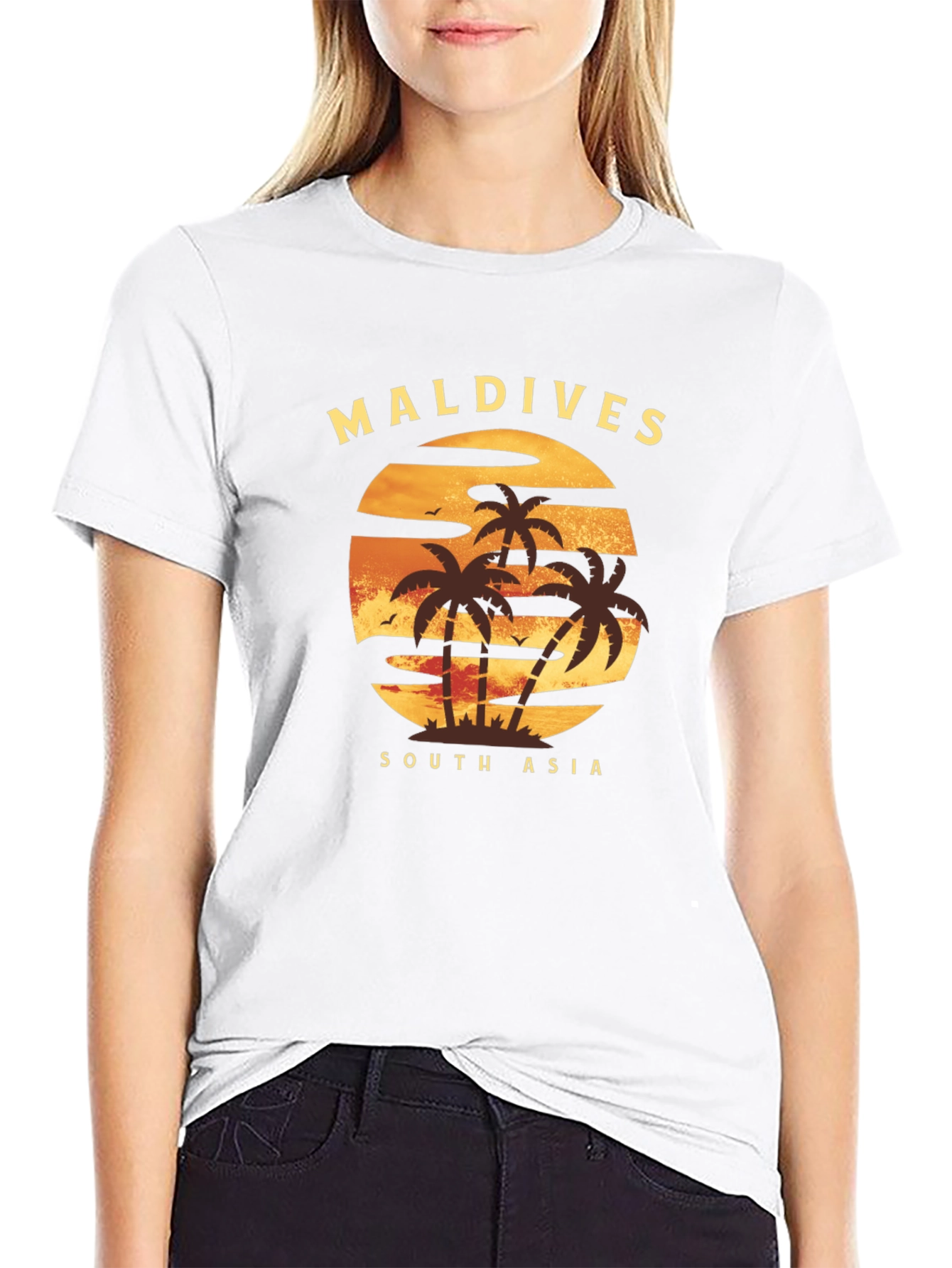 Maldives Sunset T-Shirt: Tropical Island Tee