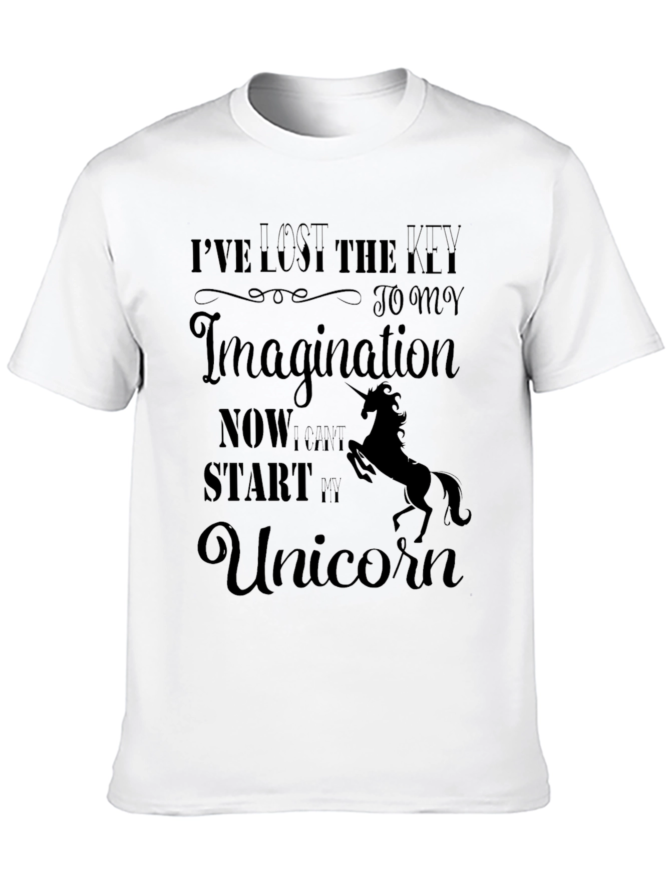 Lost Imagination Unicorn Graphic Black T-Shirt