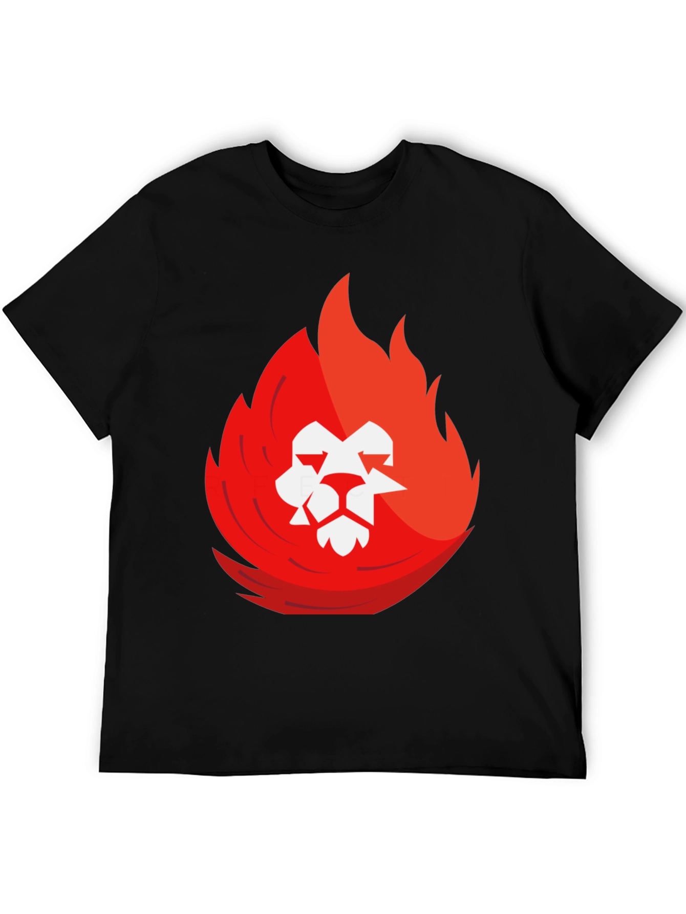 Fiery Lion Graphic Tee - Black Casual Shirt