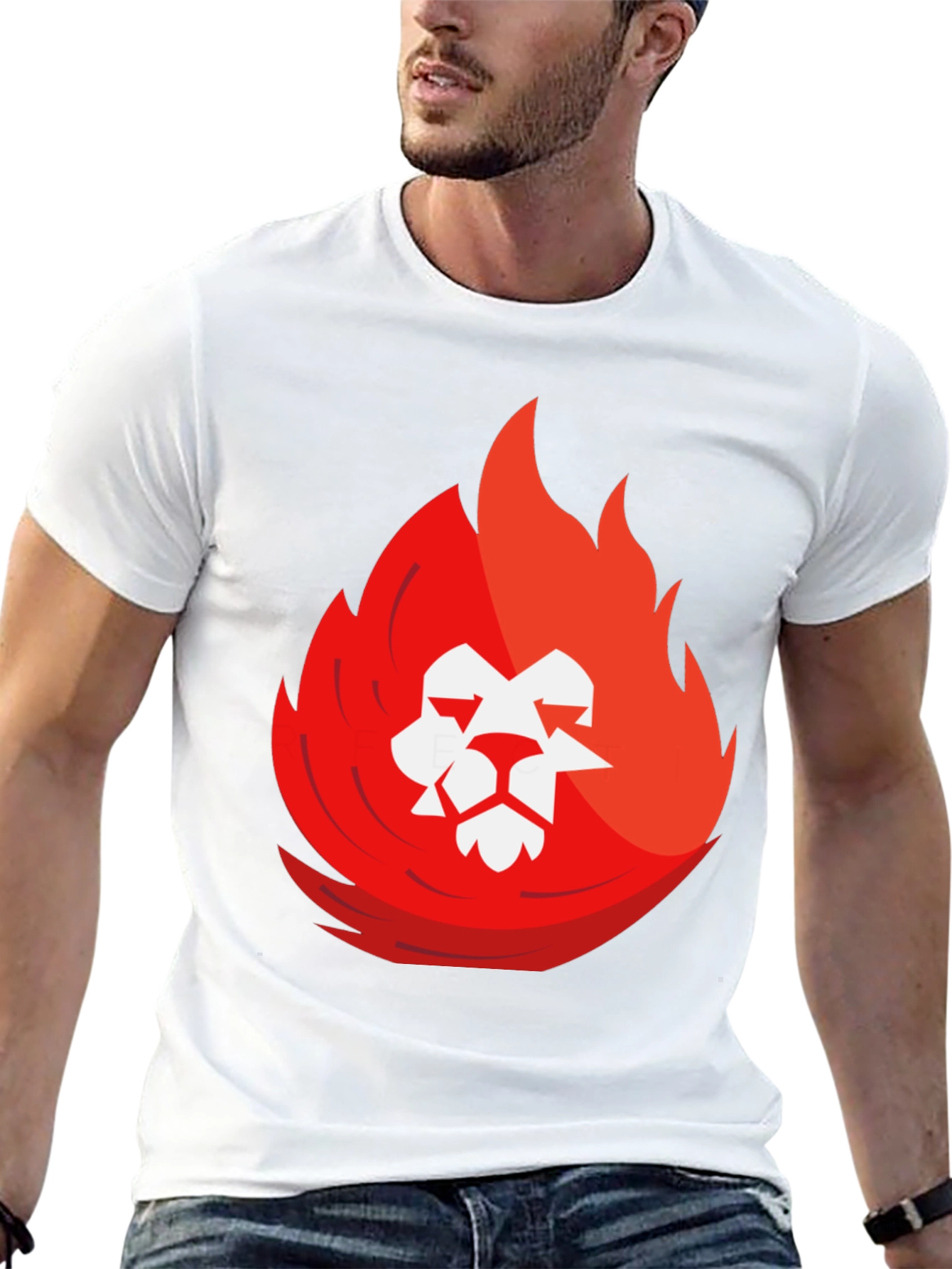 Fiery Lion Graphic Tee - Black Casual Shirt