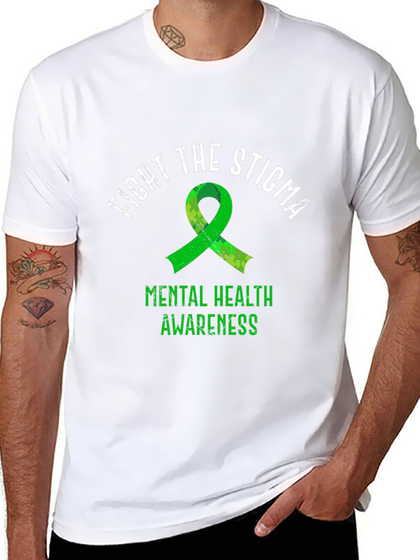 Fight The Stigma Mental Health Awareness Ribbon Tee