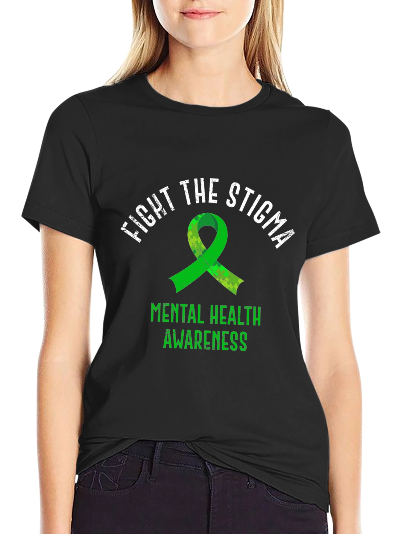 Fight The Stigma Mental Health Awareness Ribbon Tee