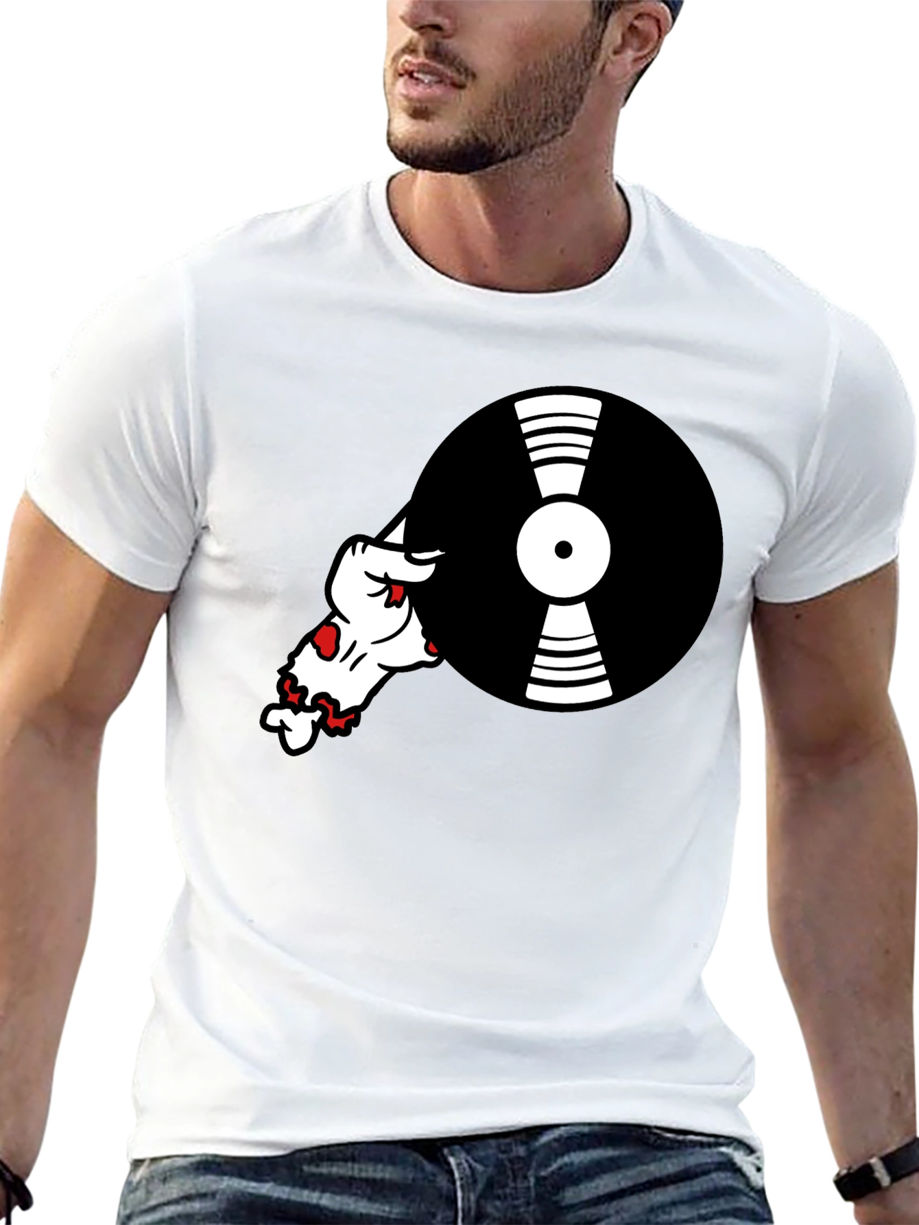 Cool DJ Dog Black T-Shirt