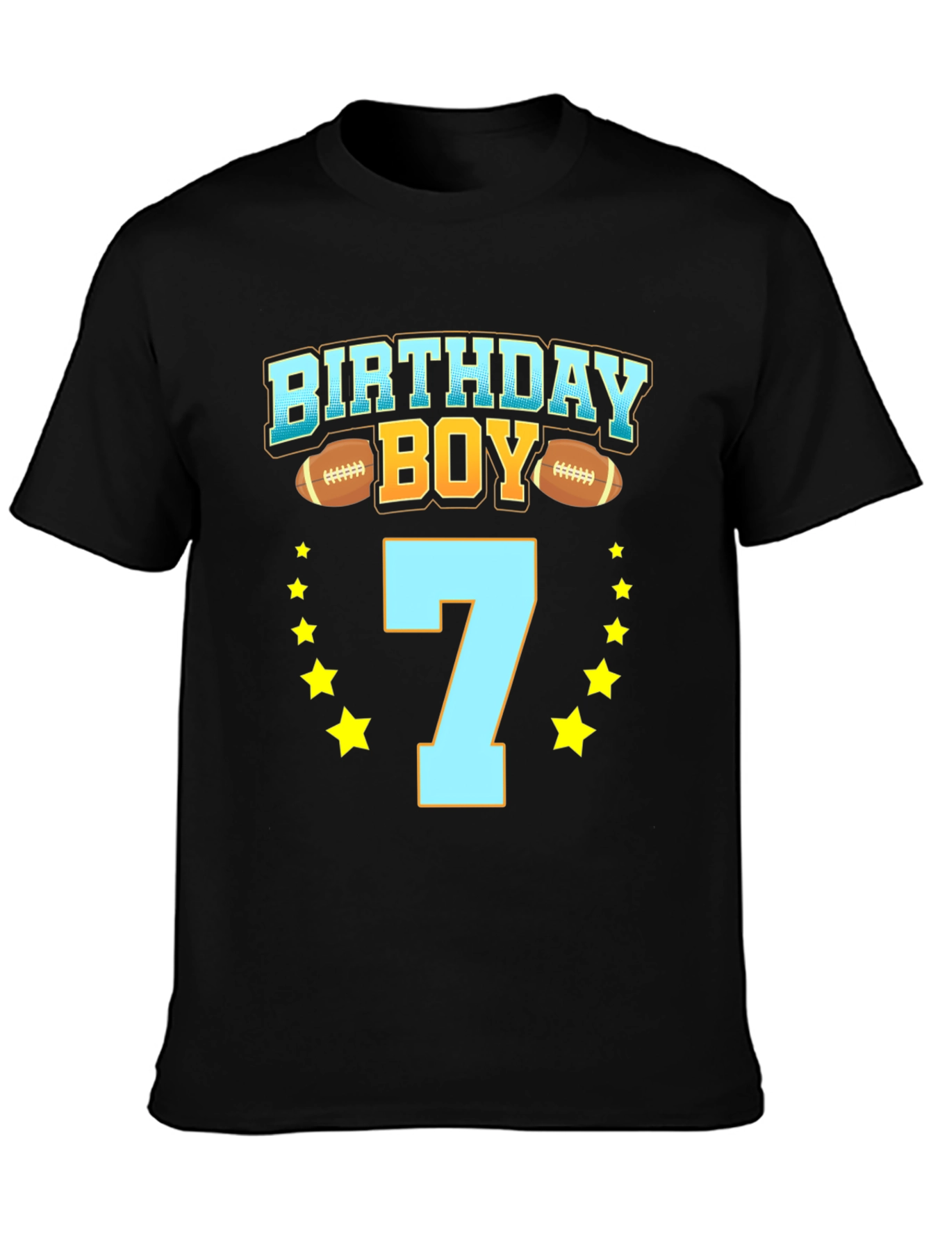 Birthday Boy Number 7 Football T-Shirt