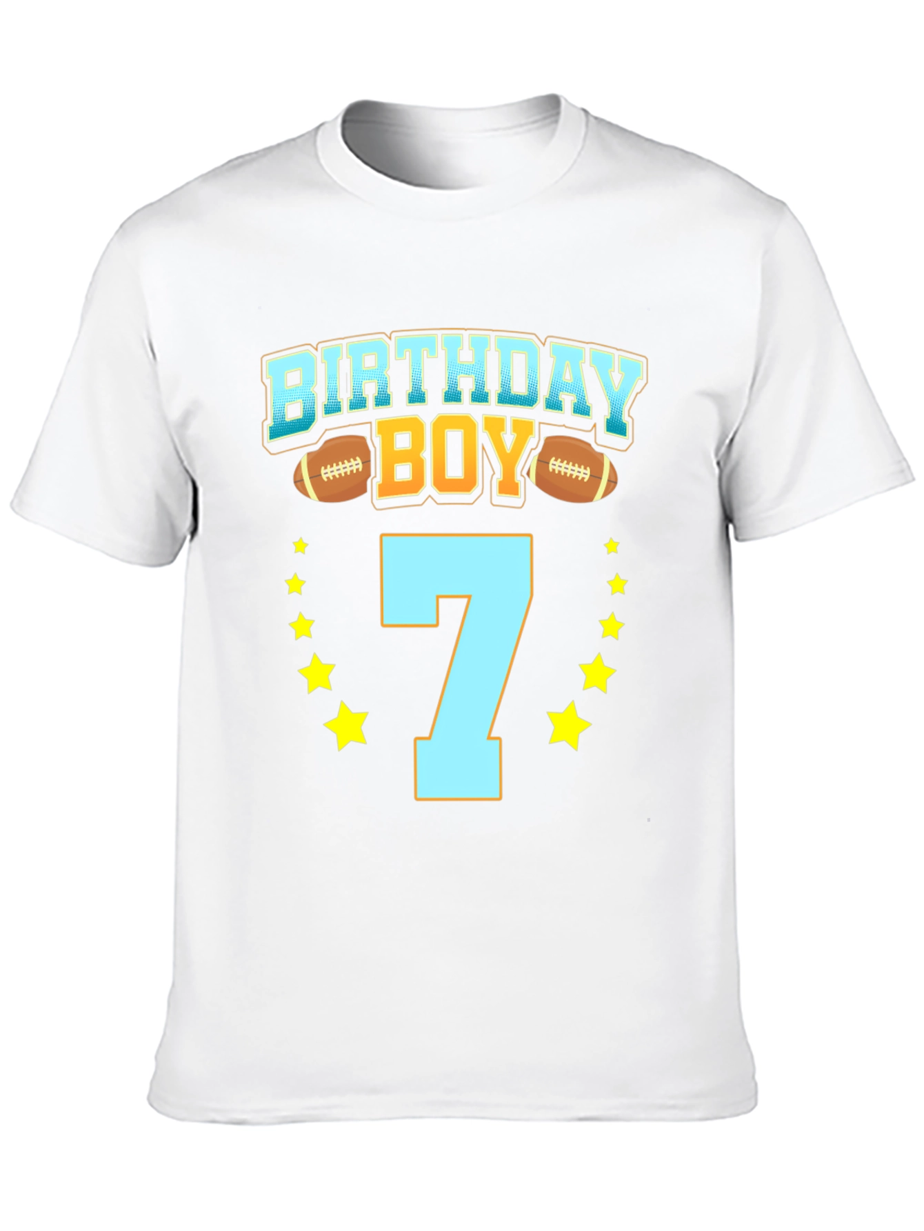 Birthday Boy Number 7 Football T-Shirt