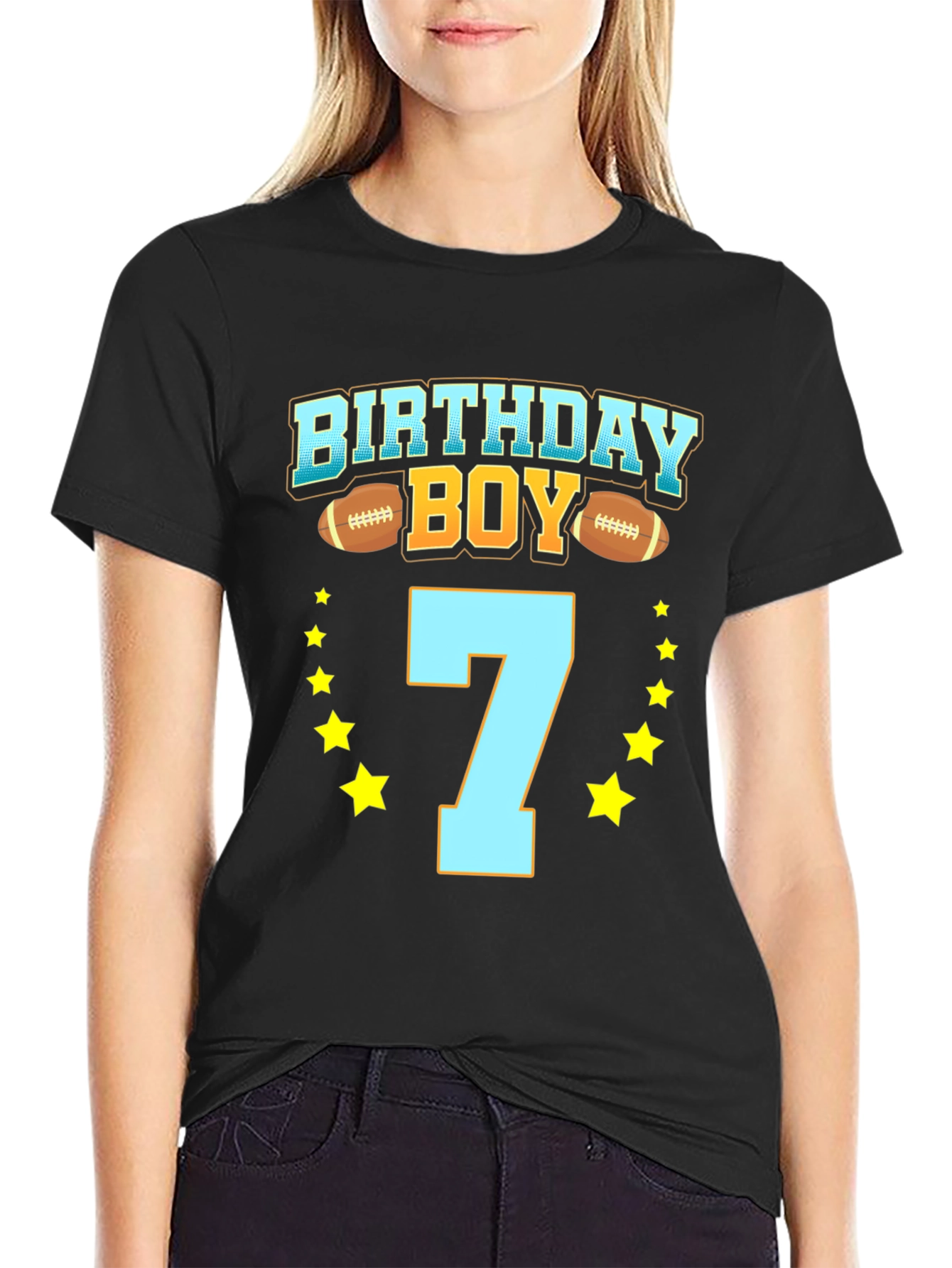 Birthday Boy Number 7 Football T-Shirt