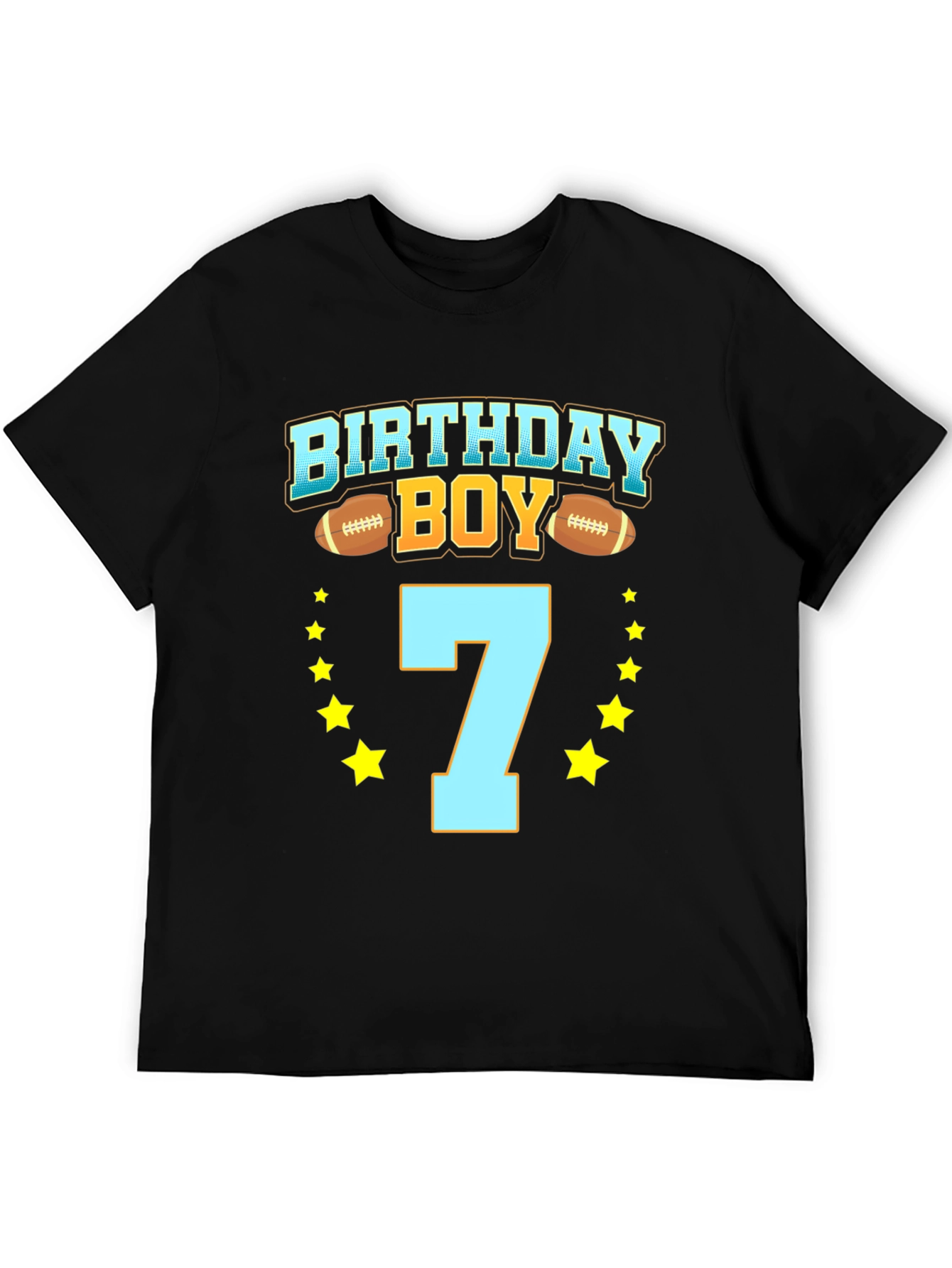 Birthday Boy Number 7 Football T-Shirt
