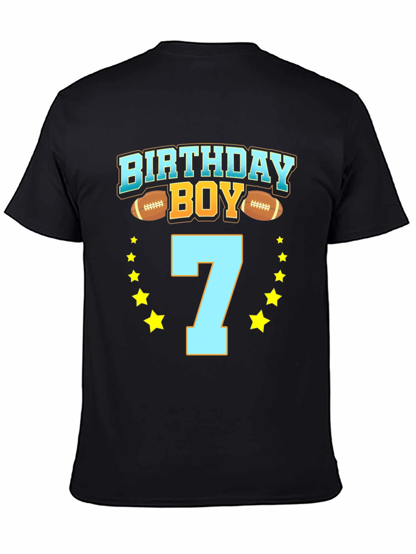 Birthday Boy Number 7 Football T-Shirt