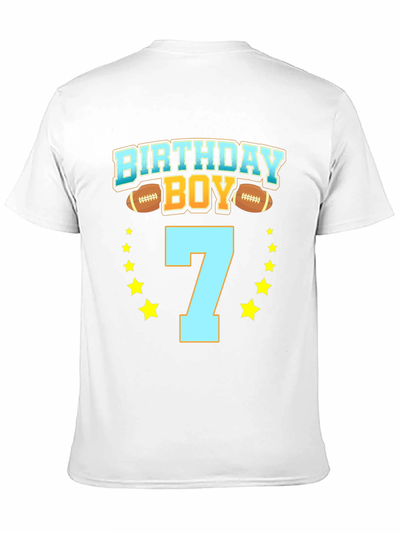 Birthday Boy Number 7 Football T-Shirt