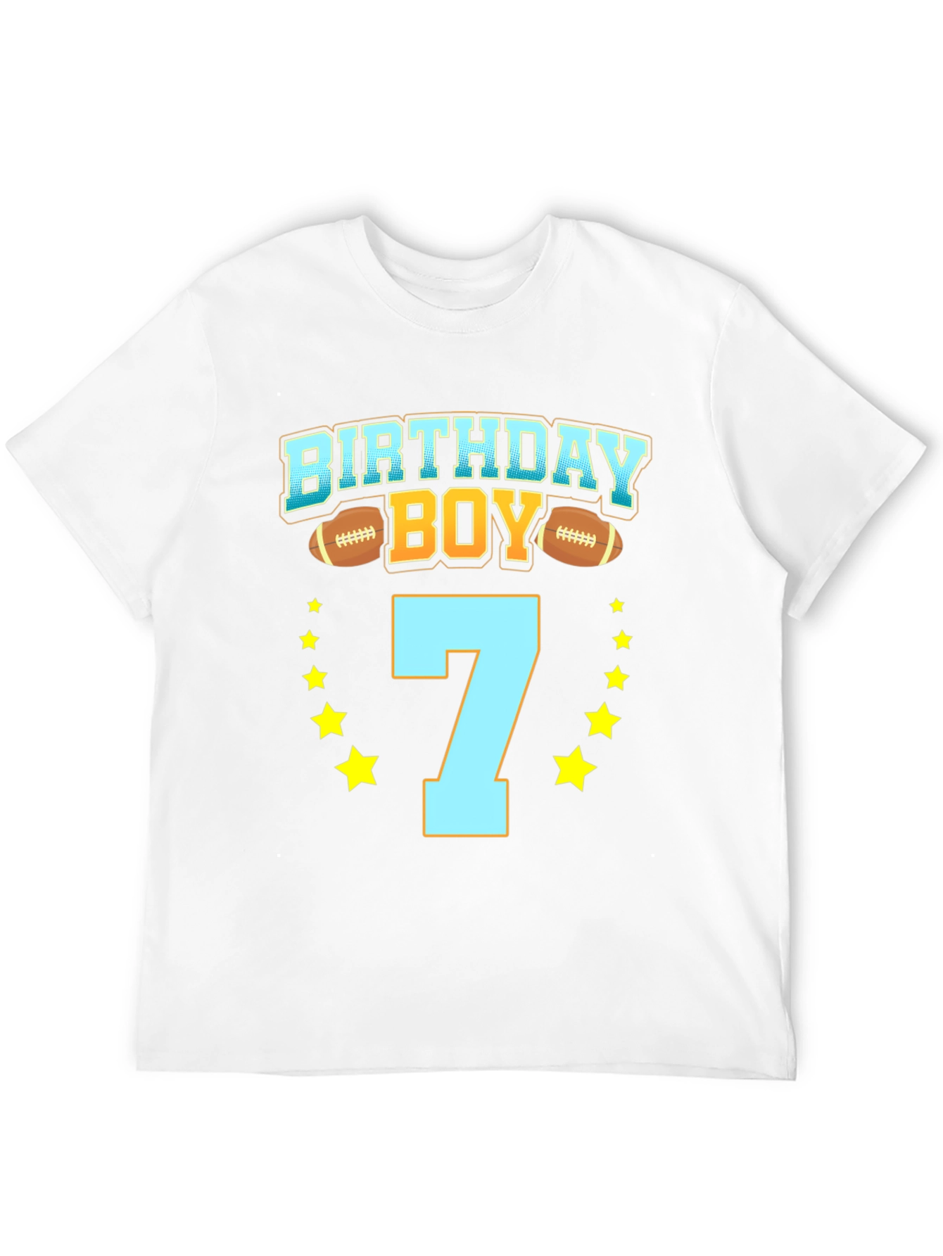 Birthday Boy Number 7 Football T-Shirt