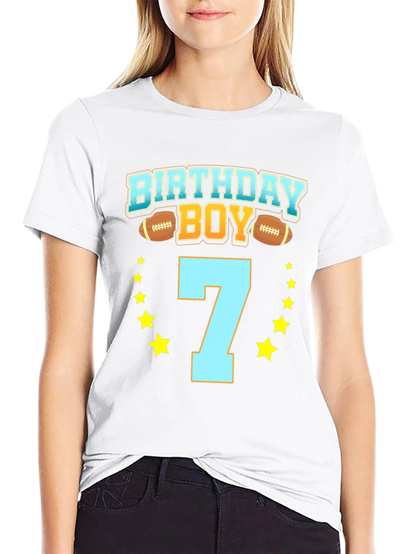 Birthday Boy Number 7 Football T-Shirt