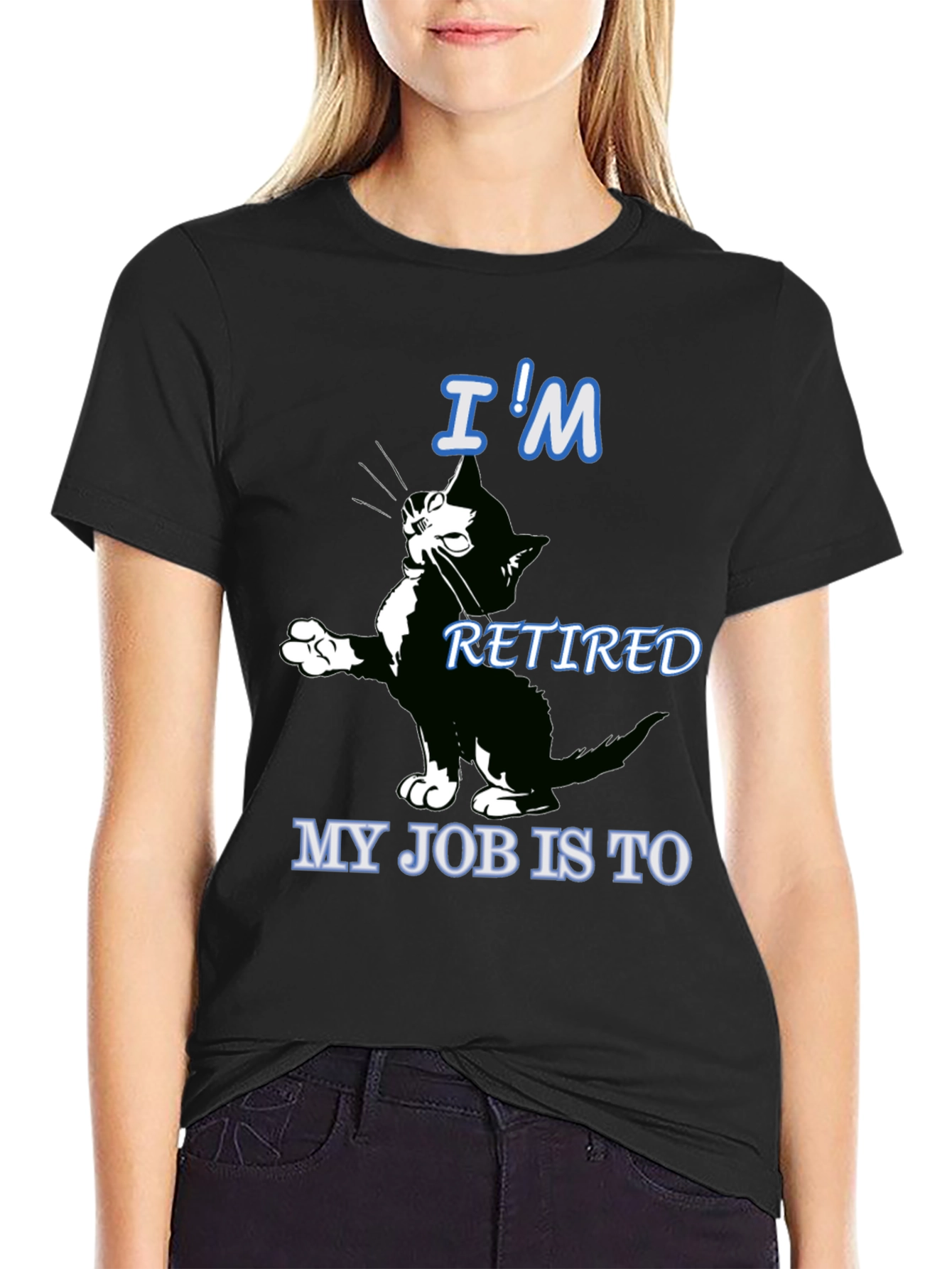 Retired Cat Graphic T-Shirt