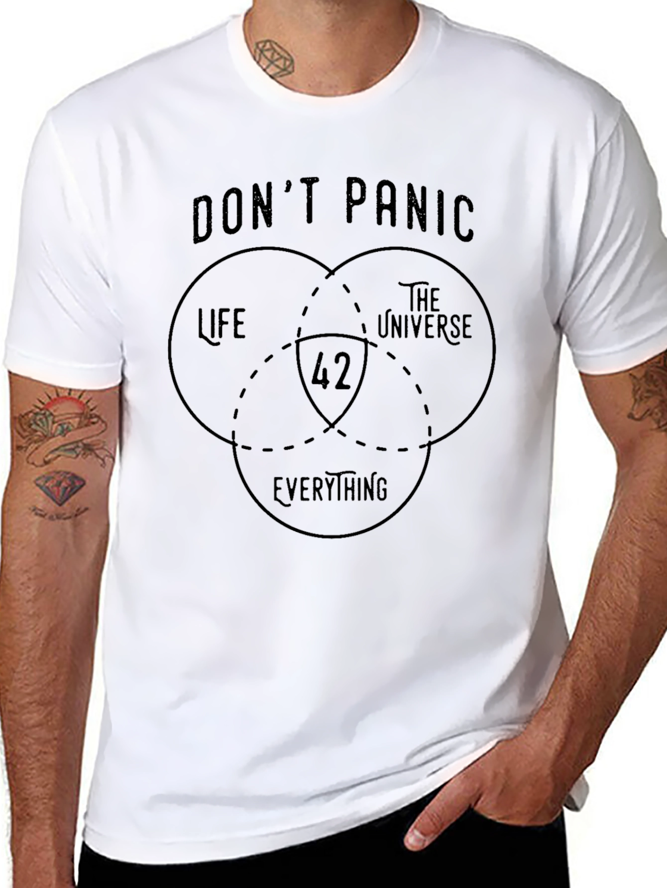 Dont Panic 42 T-Shirt - Life Universe Everything Tee