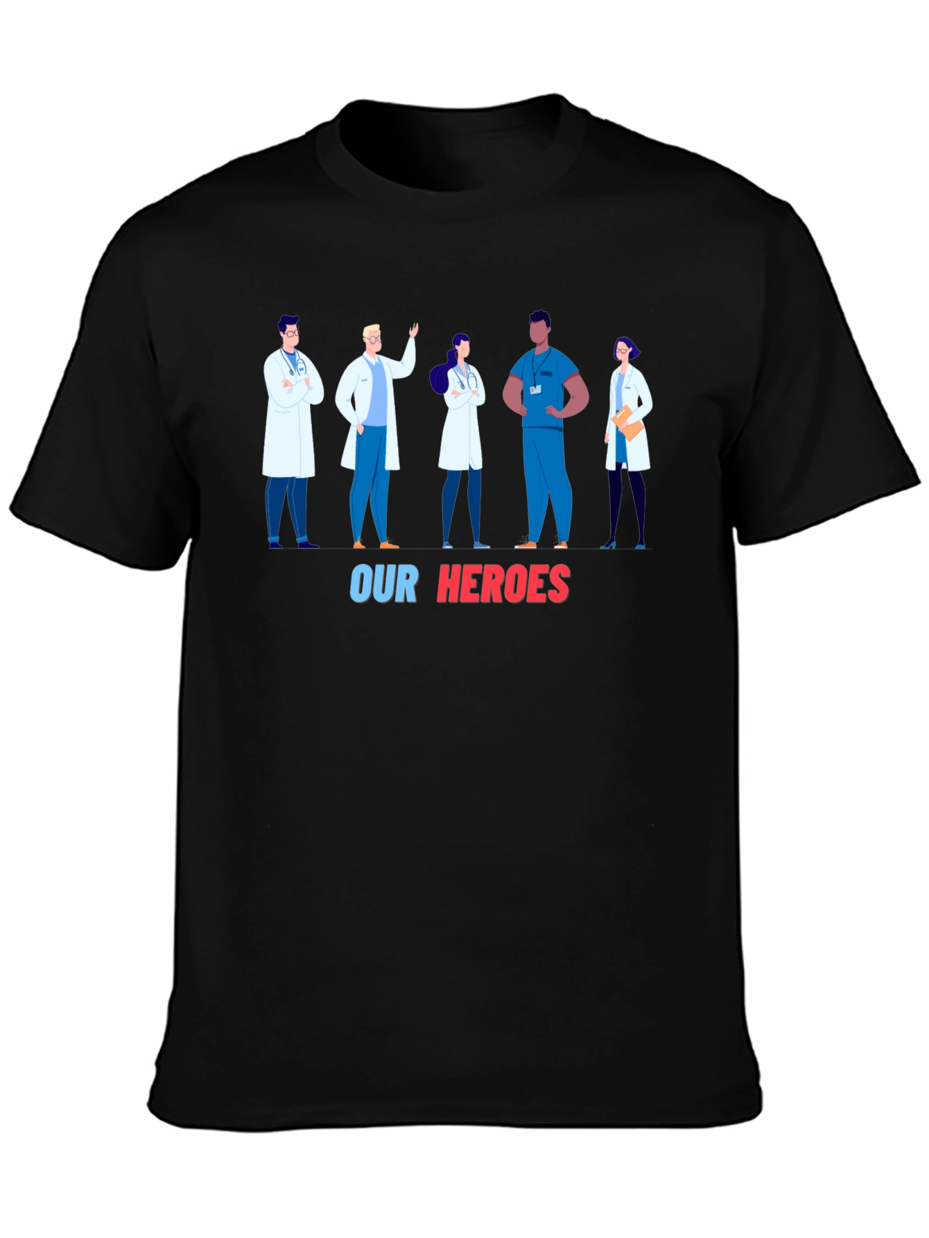 Healthcare Heroes T-Shirt - Black Graphic Tee